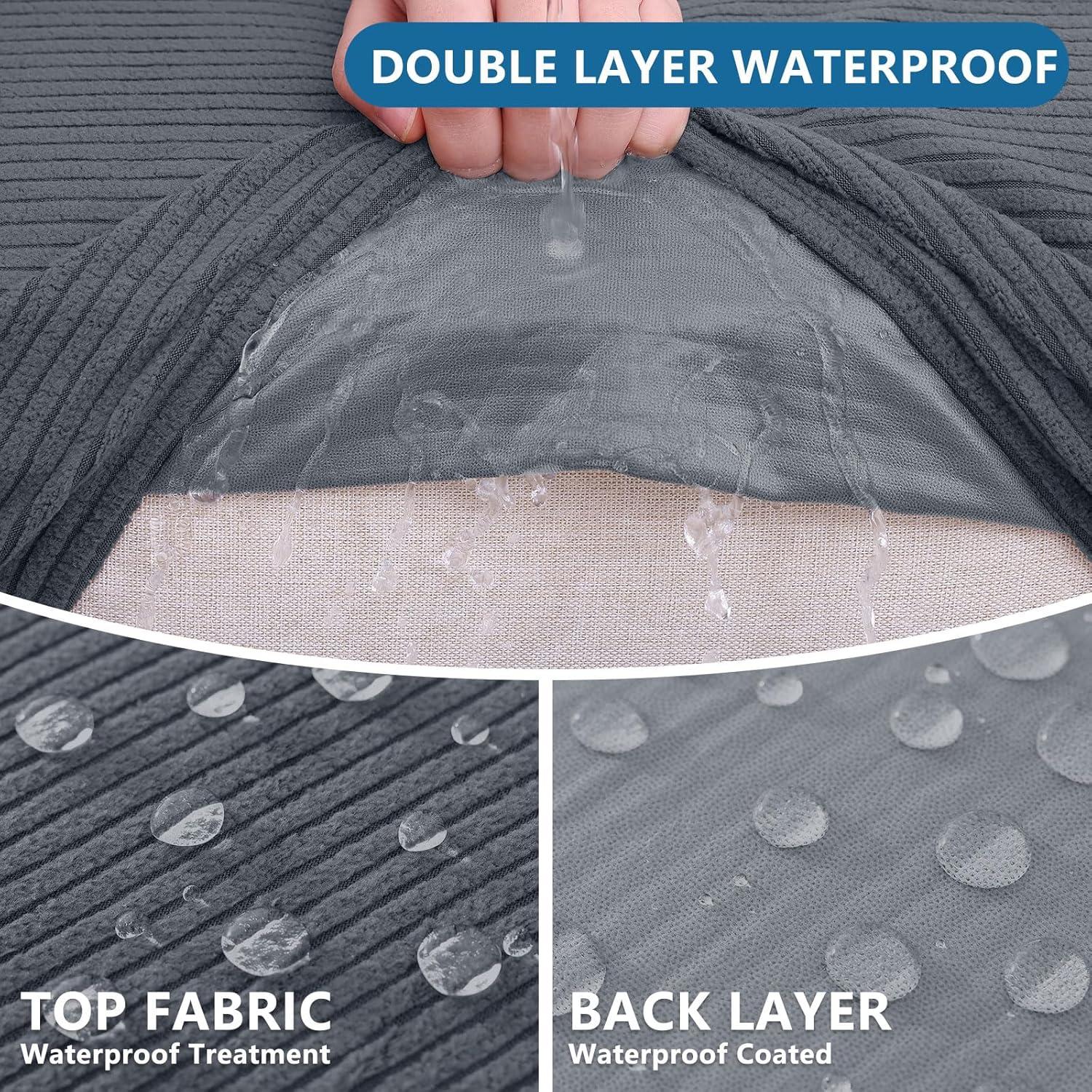 Funda de Sofá Impermeable Hyha 3 Piezas Gris Oscuro