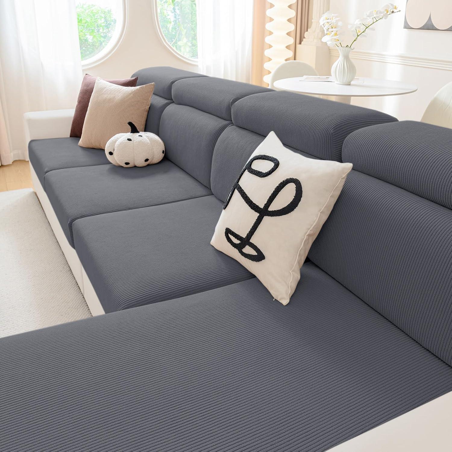 Funda de Sofá Impermeable Hyha 3 Piezas Gris Oscuro