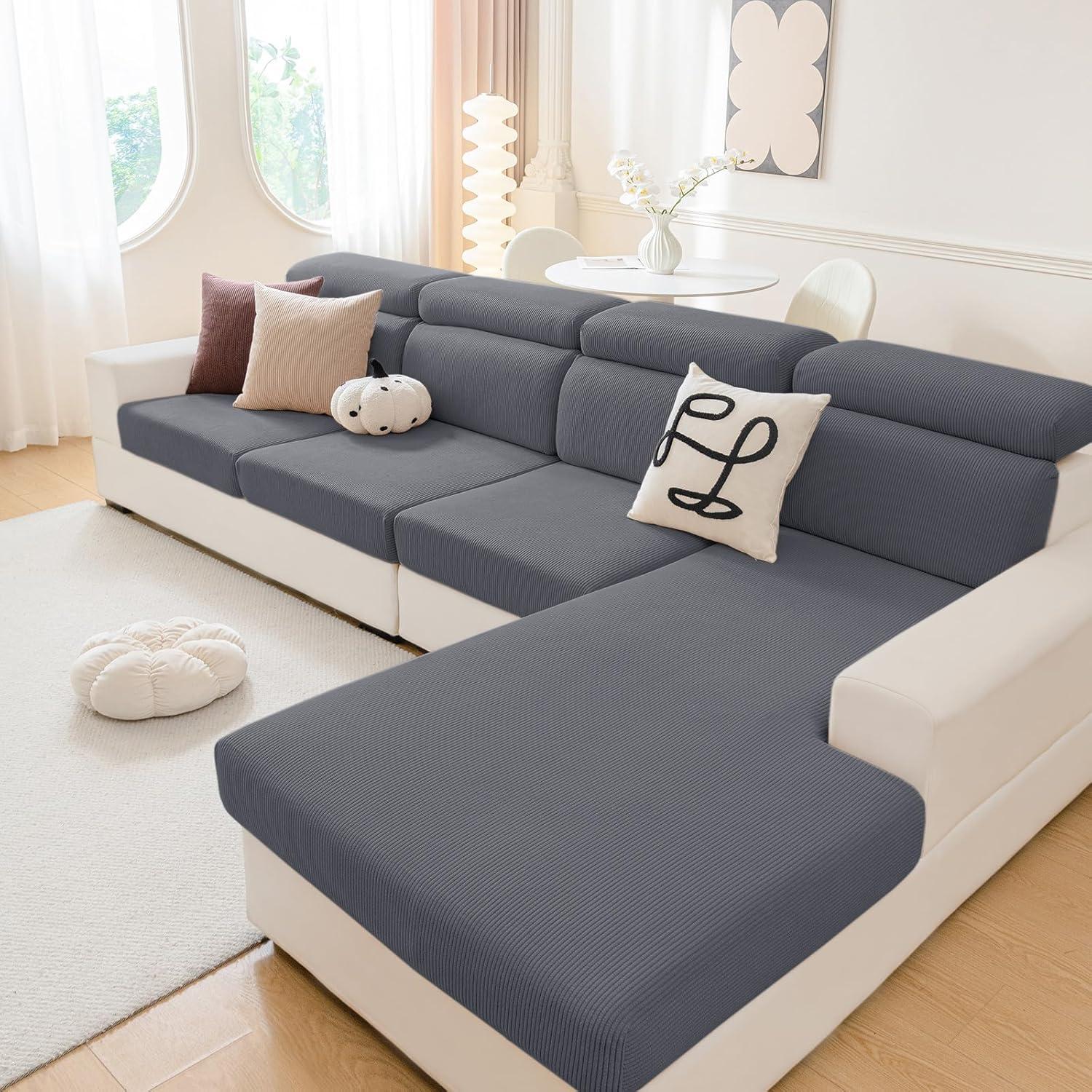 Funda de Sofá Impermeable Hyha 3 Piezas Gris Oscuro