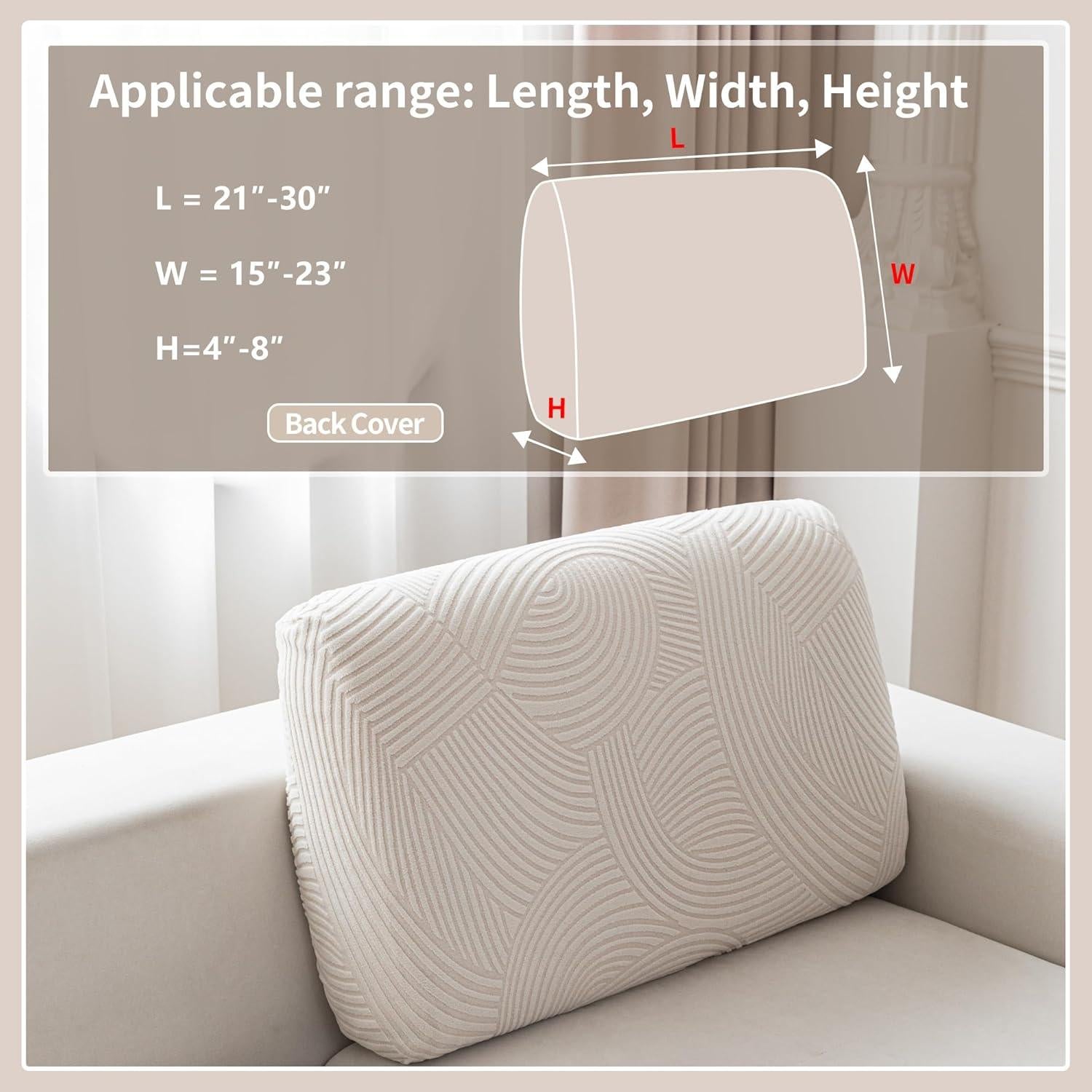 Funda de sofá seccional QIANMEW marfil 1PC elástica lavable