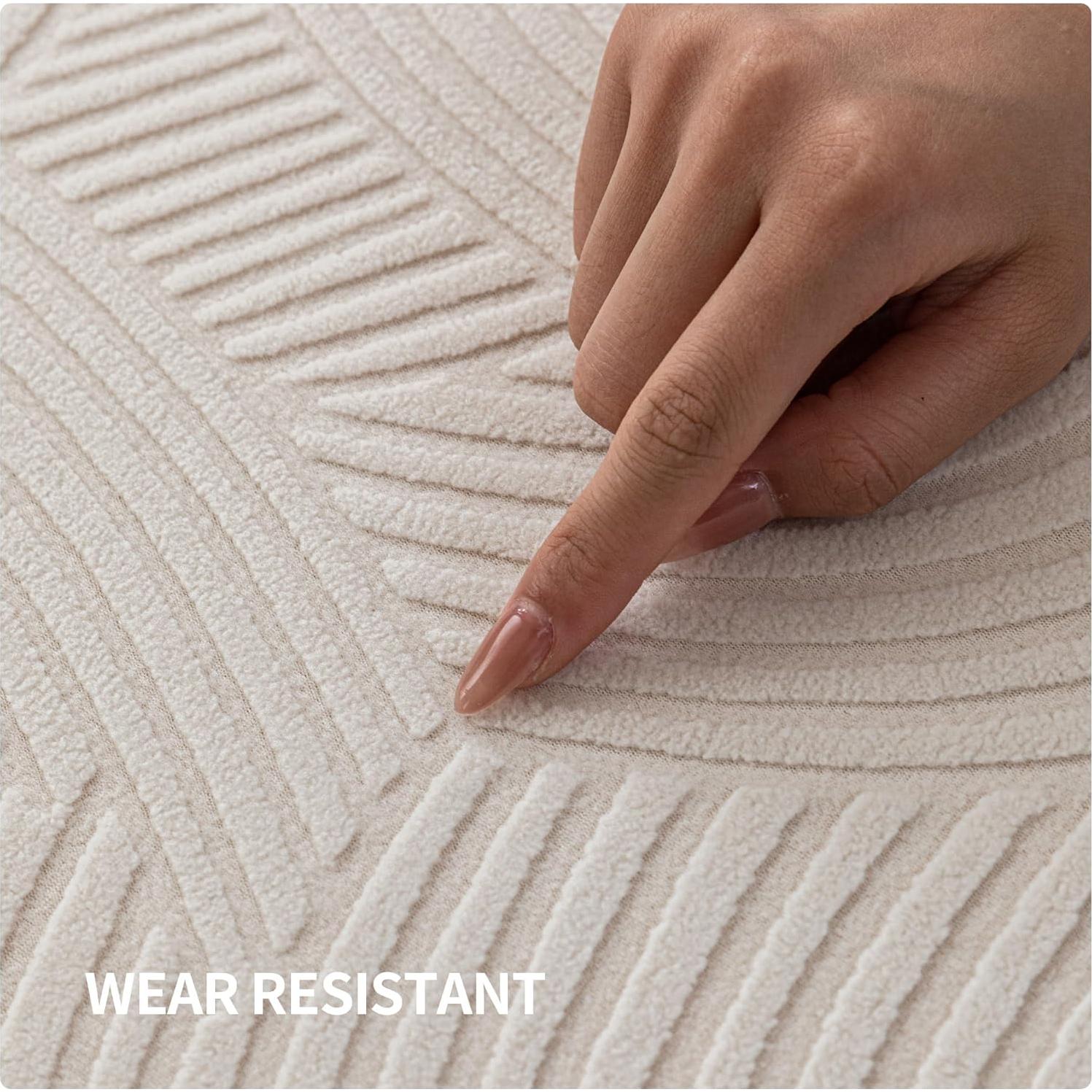 Funda de sofá seccional QIANMEW marfil 1PC elástica lavable