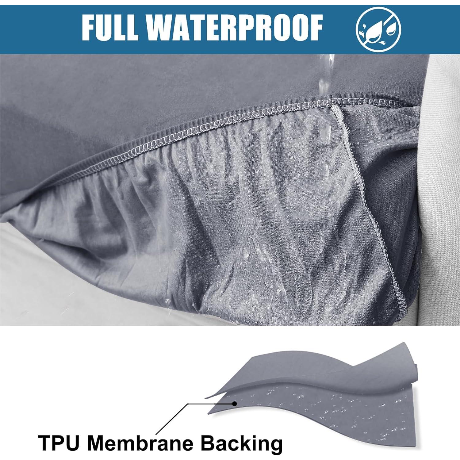 Cubiertas de cojines de sofá impermeables Smiry 3 paquetes gris