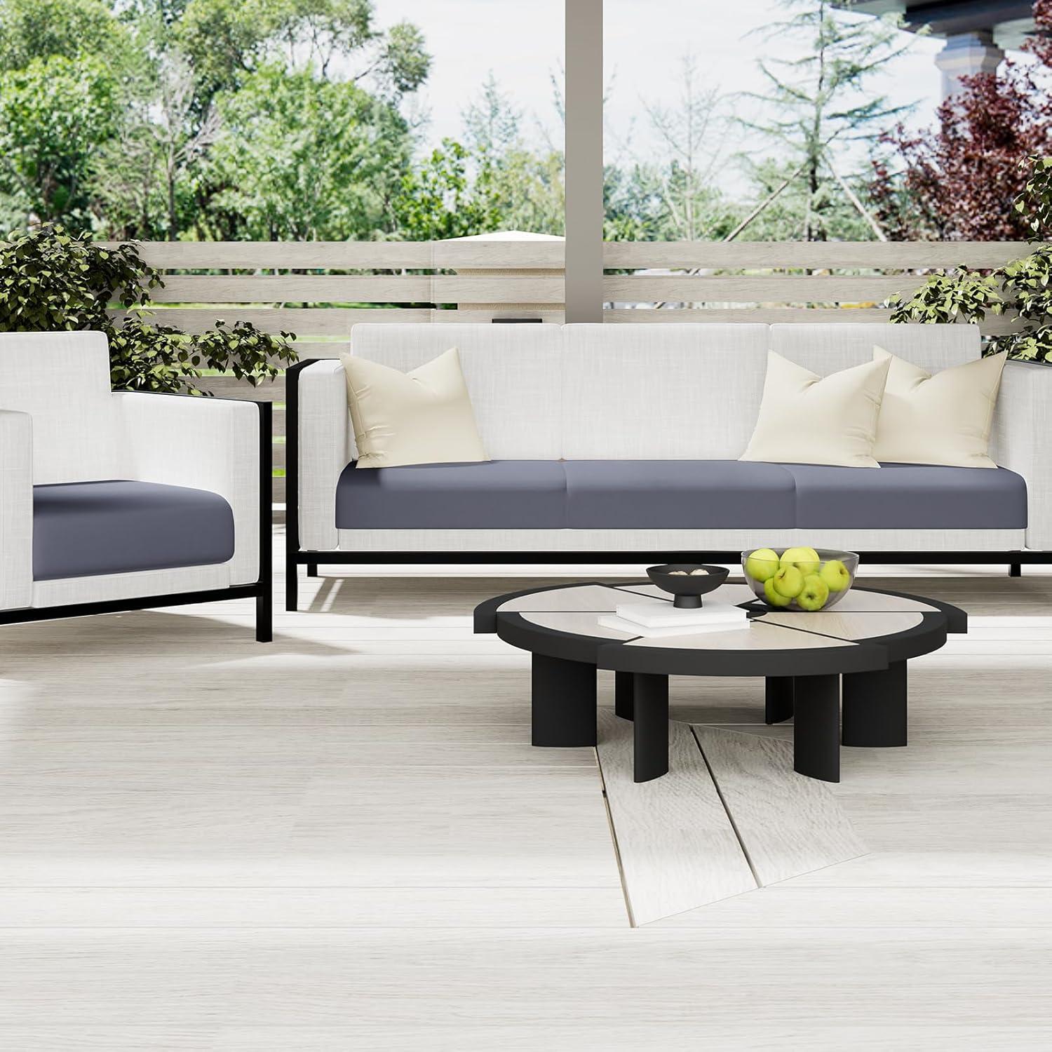 Cubiertas de cojines de sofá impermeables Smiry 3 paquetes gris