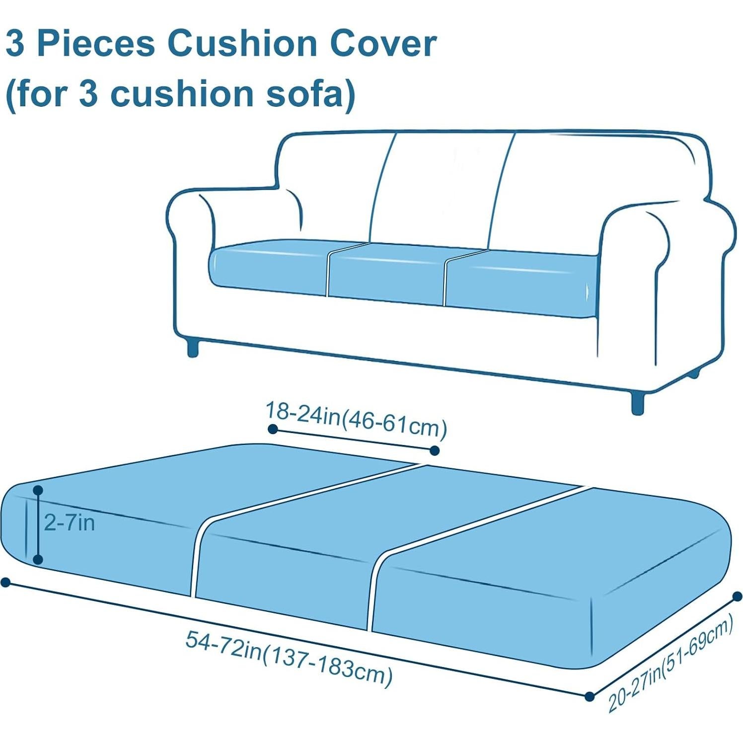 Cubiertas de cojines de sofá impermeables Smiry 3 paquetes gris