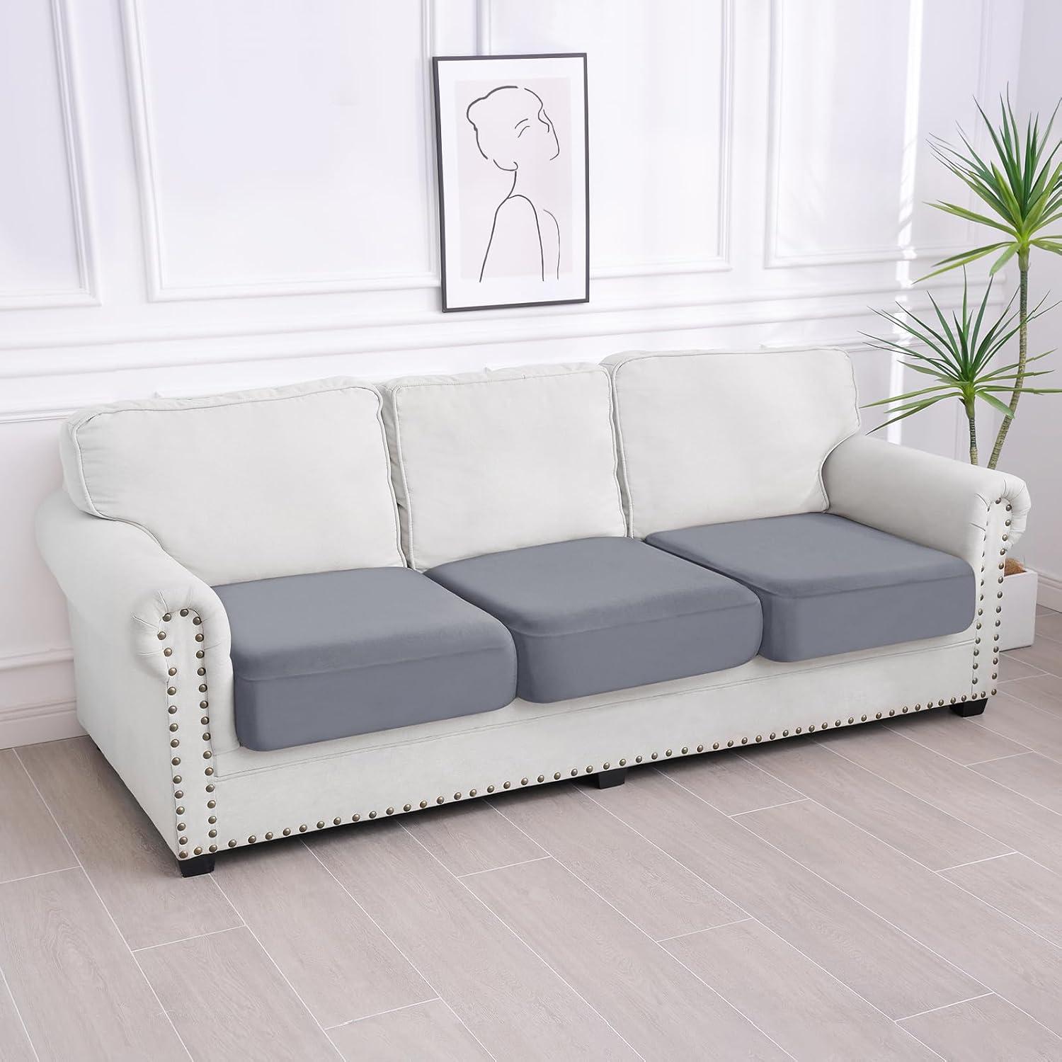 Cubiertas de cojines de sofá impermeables Smiry 3 paquetes gris