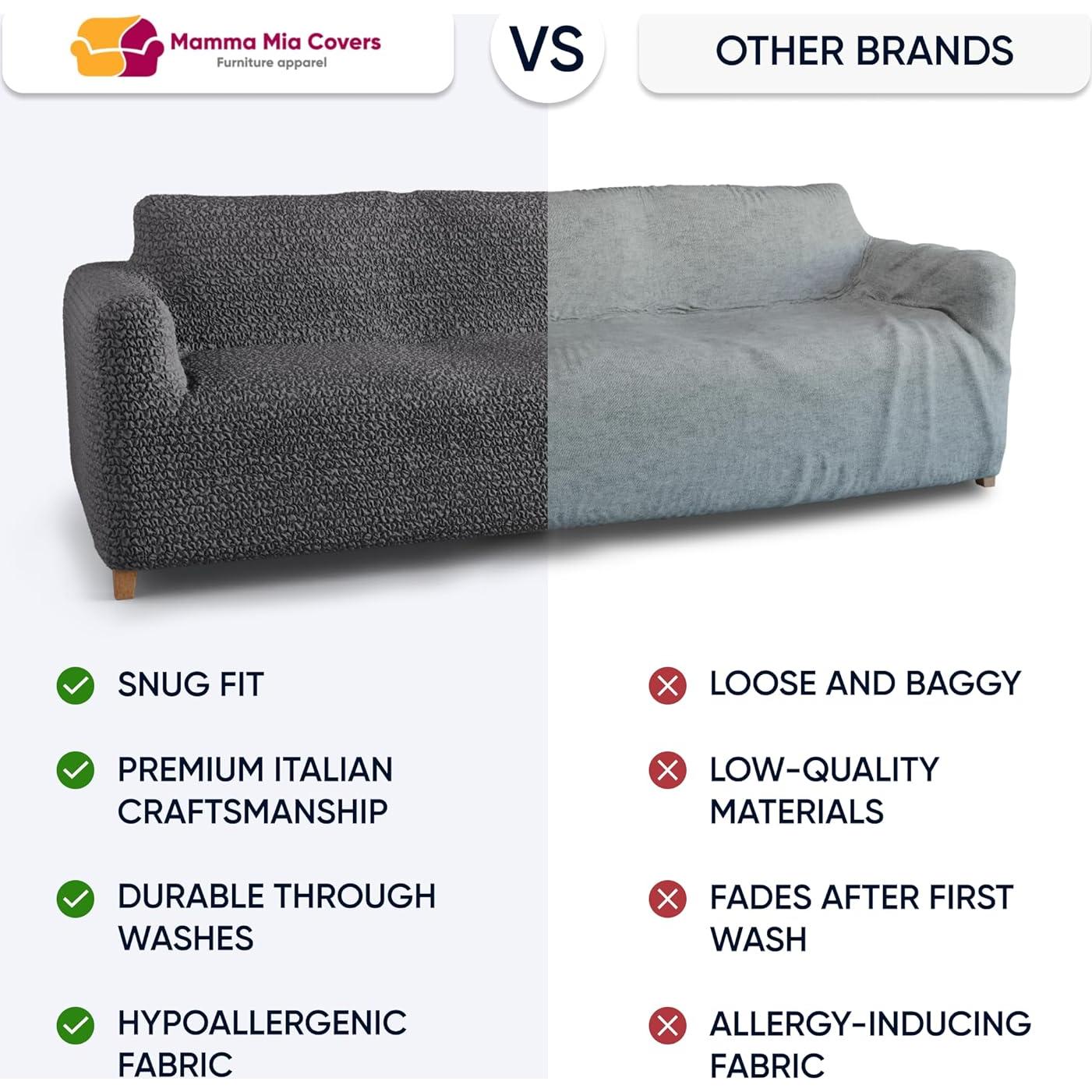 Funda de Sofá Elástica PAULATO Crema 64-85" Ajuste Perfecto