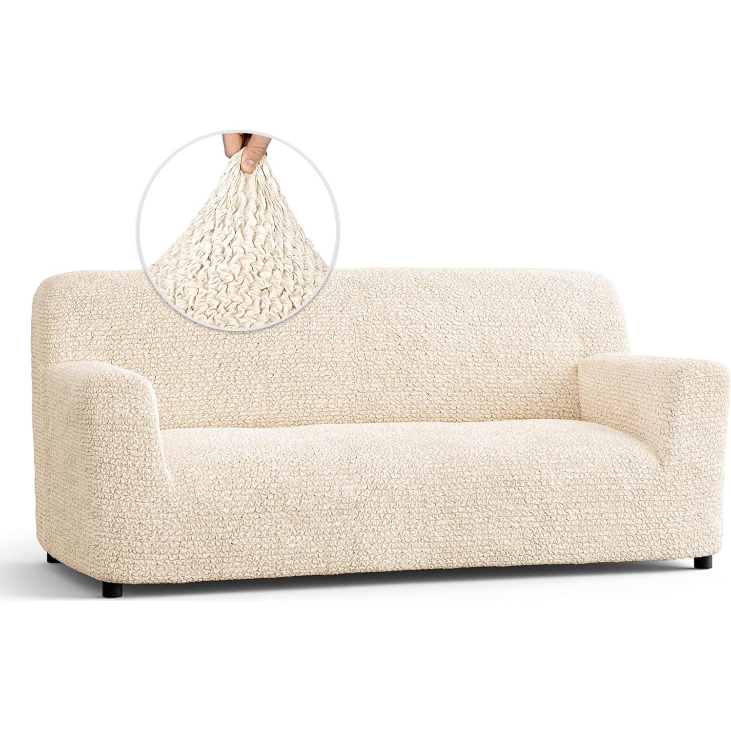 Funda de Sofá Elástica PAULATO Crema 64-85" Ajuste Perfecto