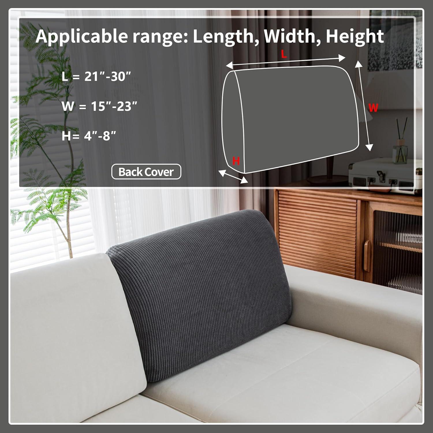 Funda de Sofá QIANMEW Gris Oscuro Lavable y Resistente