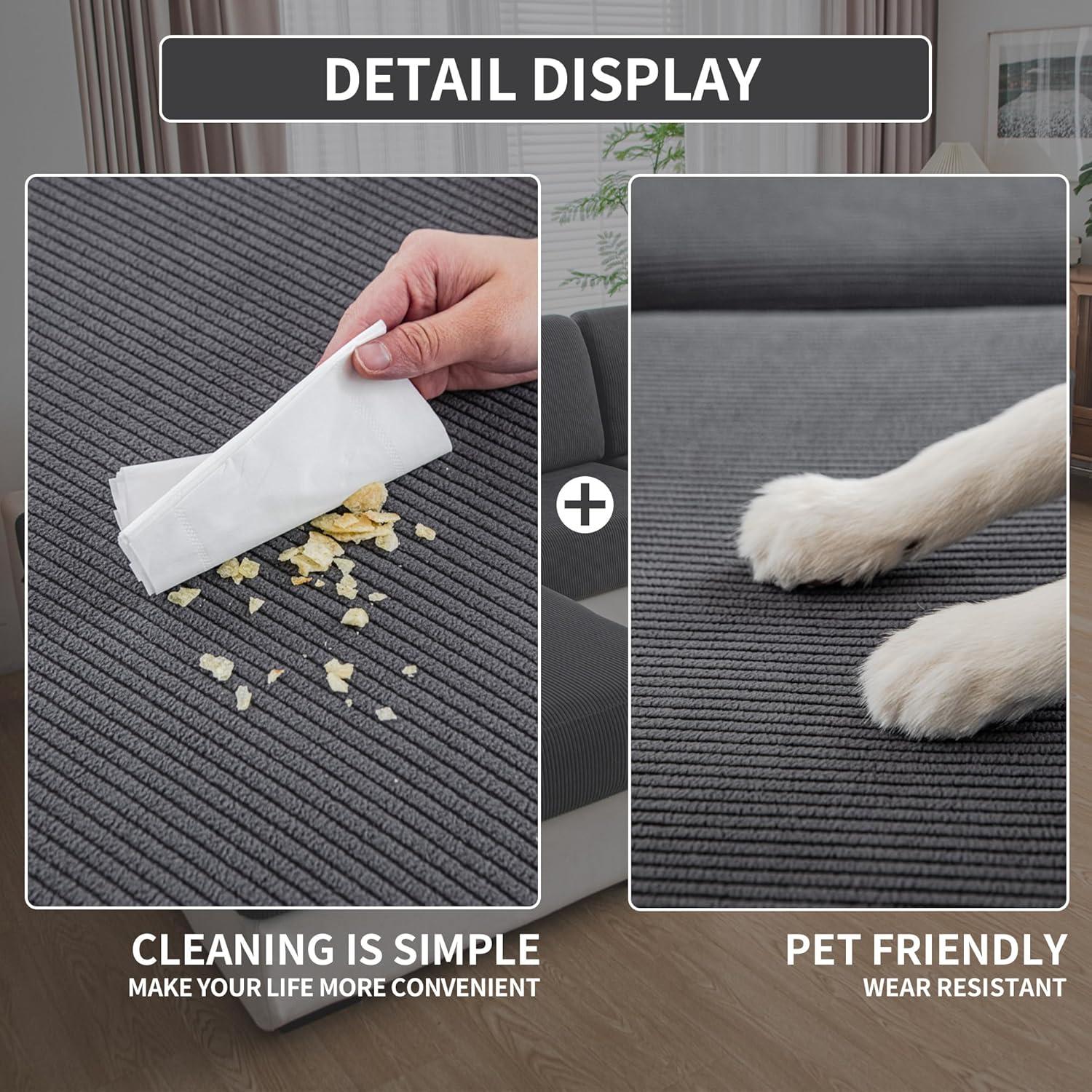 Funda de Sofá QIANMEW Gris Oscuro Lavable y Resistente