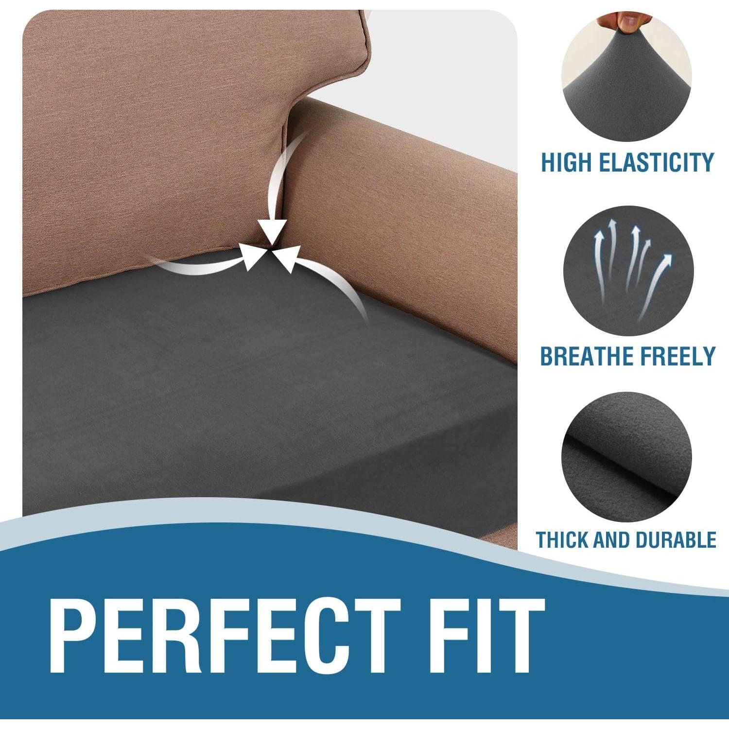 H.VERSAILTEX Funda de Sofá Estirable 3 Cojines Gris