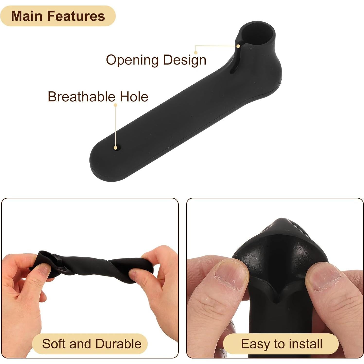 Fundas de Mango de Puerta Silicona uxcell 2 Pcs Antiestática