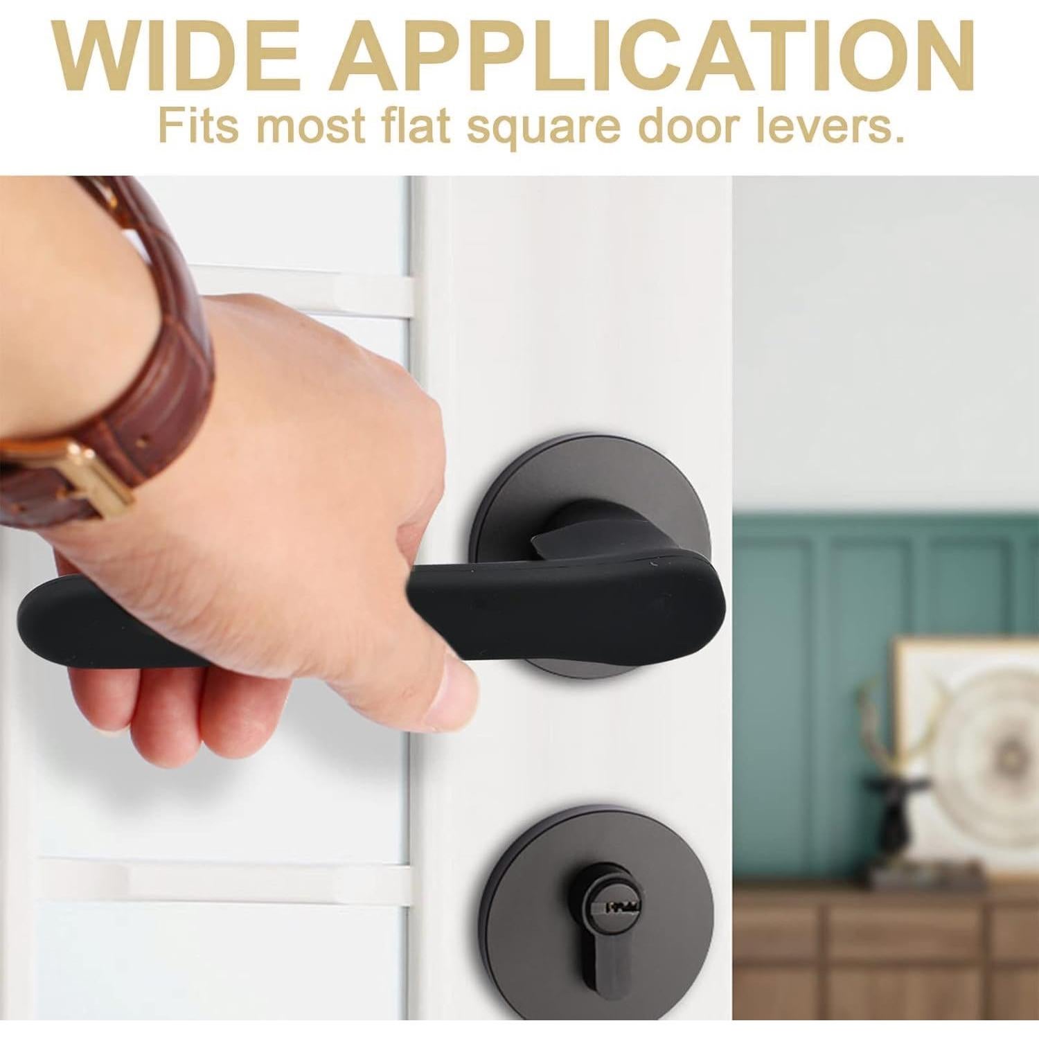 Cubiertas de Manijas de Puerta de Silicona Elfzone 4 Pcs