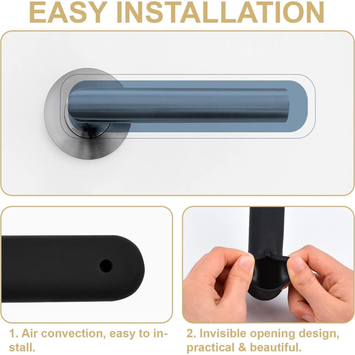 Cubiertas de Manijas de Puerta de Silicona Elfzone 4 Pcs