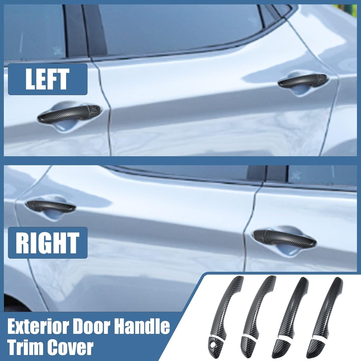 Cubierta de Manija de Puerta Exterior ABS X AUTOHAUX para Hyundai Elantra 2017-2020