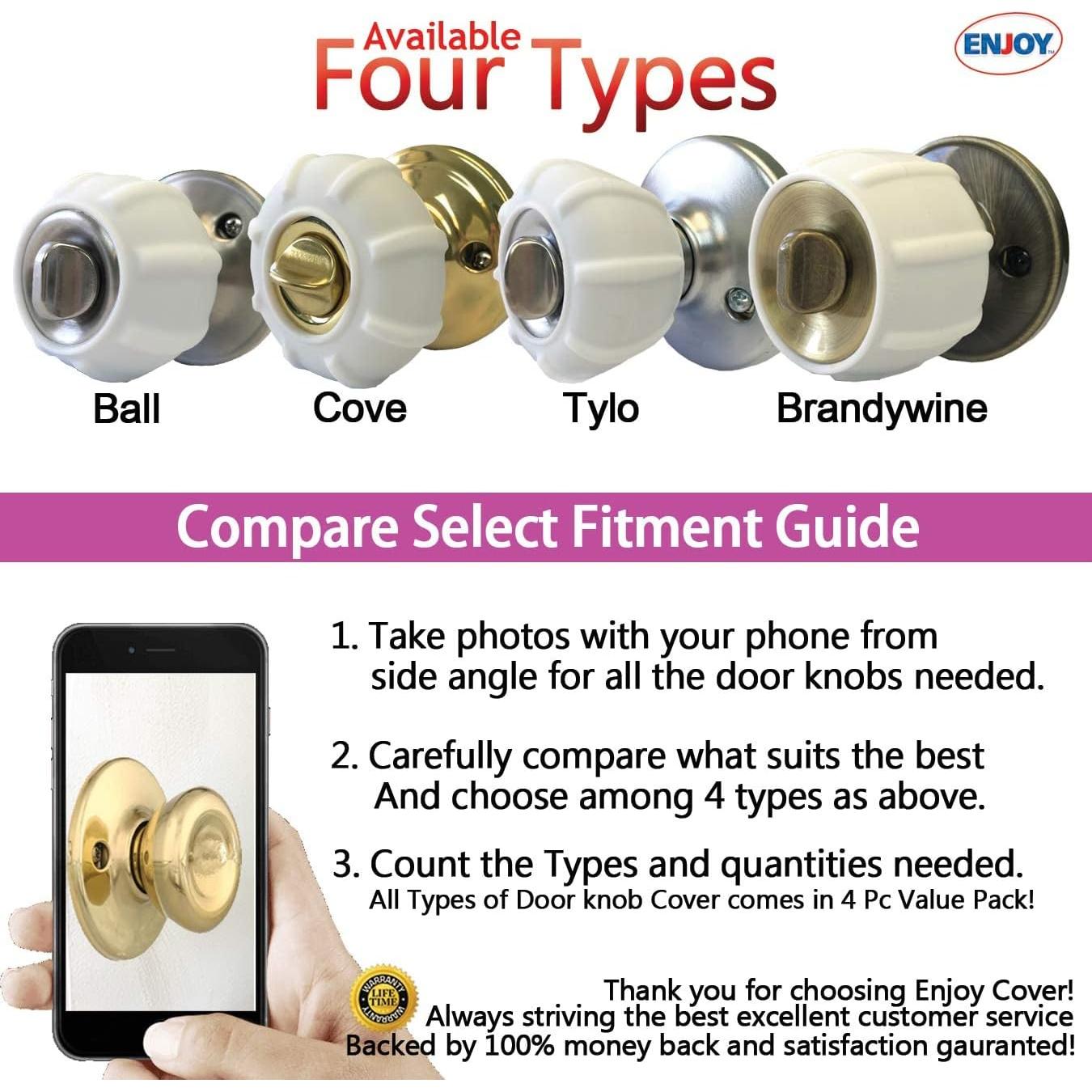 Cubierta Antideslizante para Perillas de Puerta Enjoy Cover - 4 Unidades