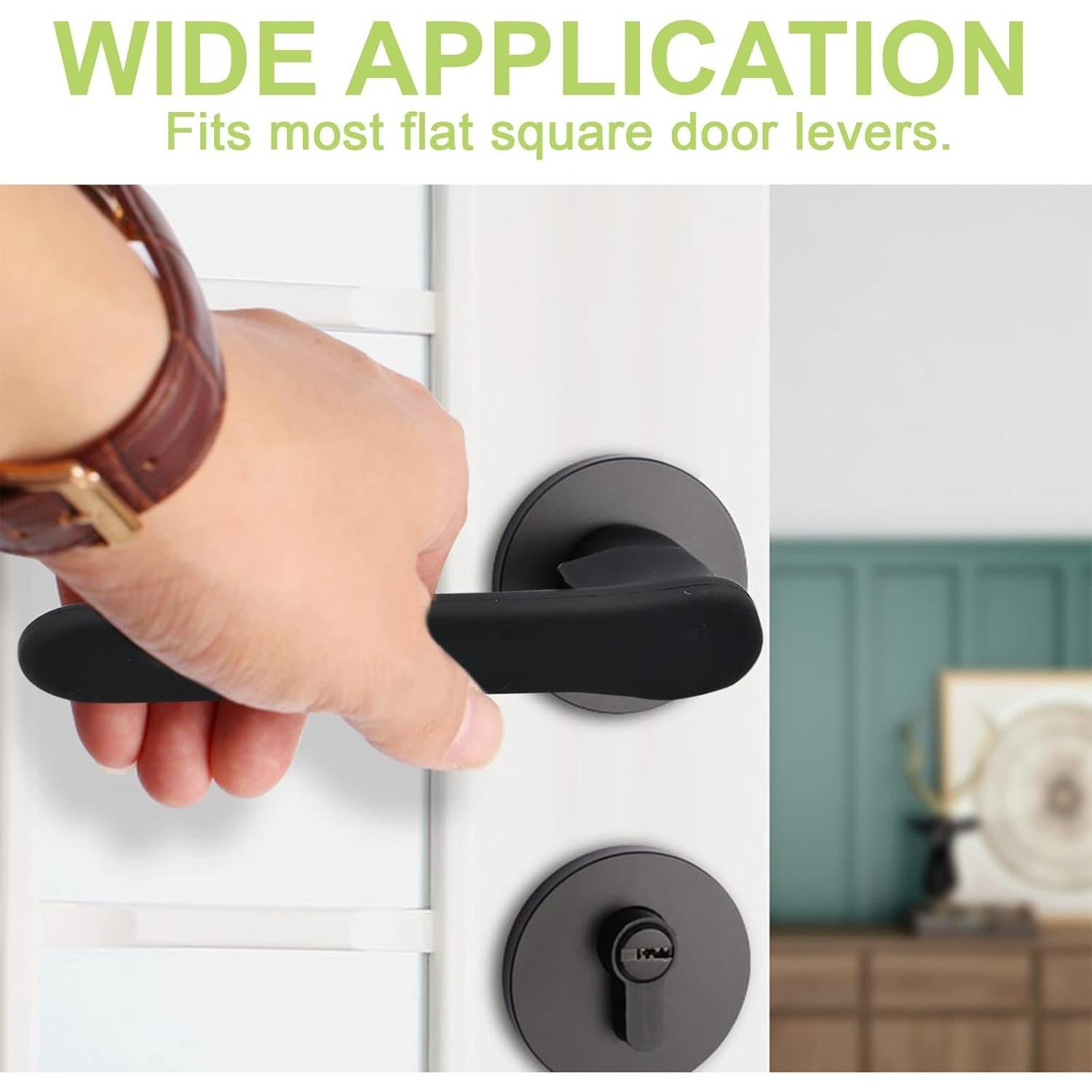 Cubiertas de Manijas de Puerta UFURMATE 2 Piezas Silicona Negra