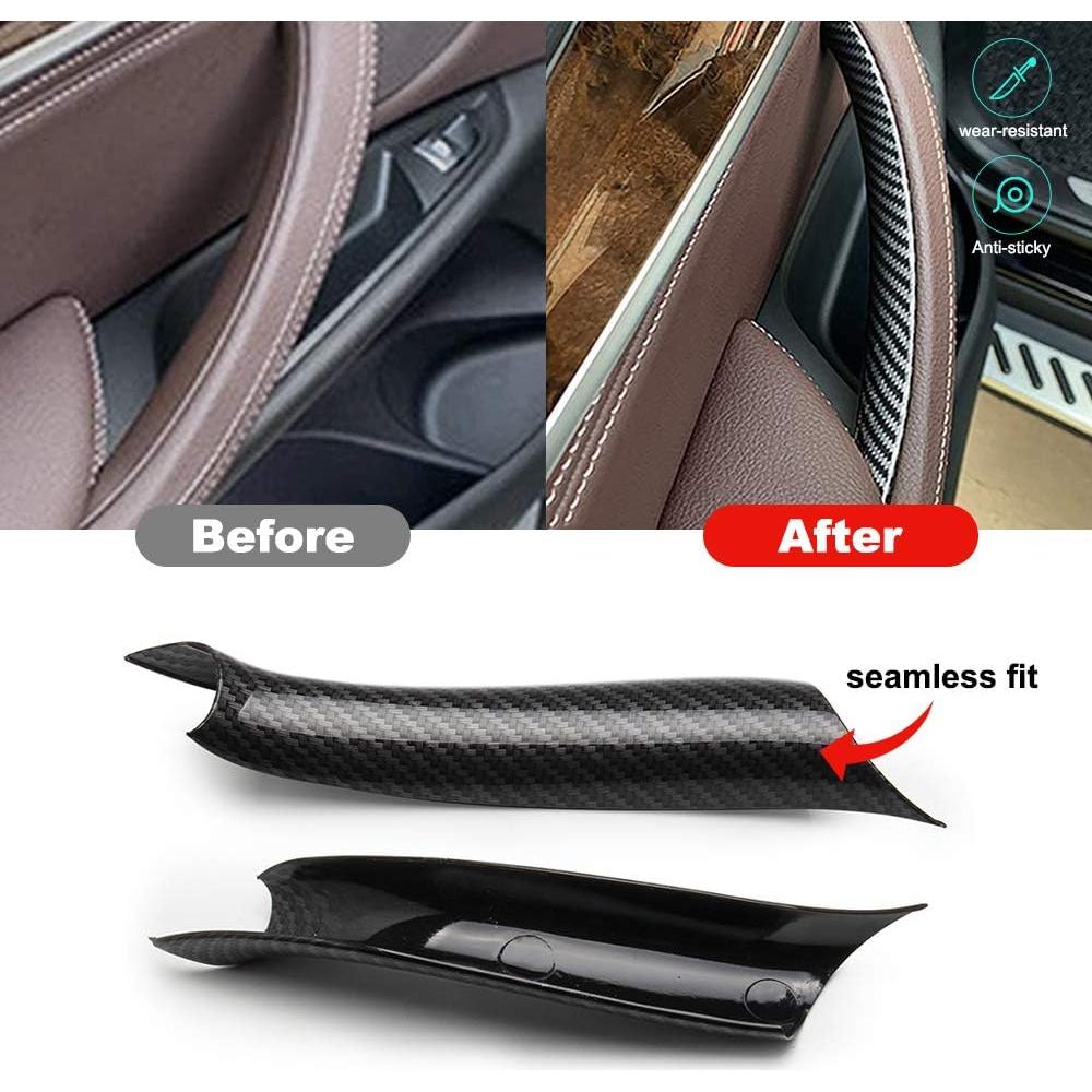 Cubierta de Manija de Puerta Interior BMW X5/X6 3 Pcs Fibra Carbono