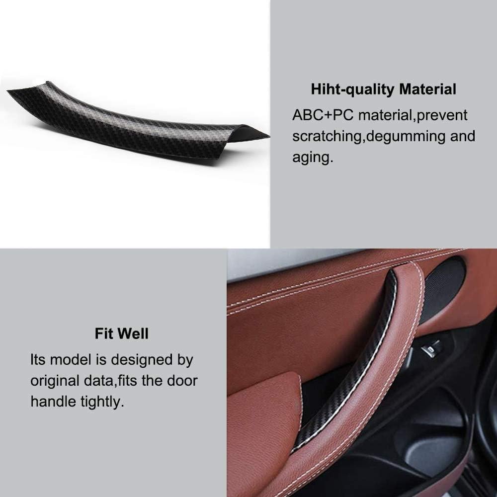 Cubierta de Manija de Puerta Interior BMW X5/X6 3 Pcs Fibra Carbono