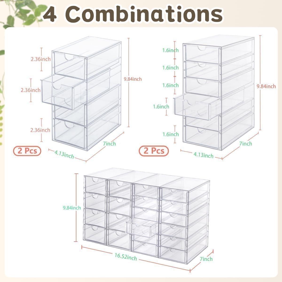 Organizador Acrílico VZKAH 20 Cajones 4 Conjuntos Transparente