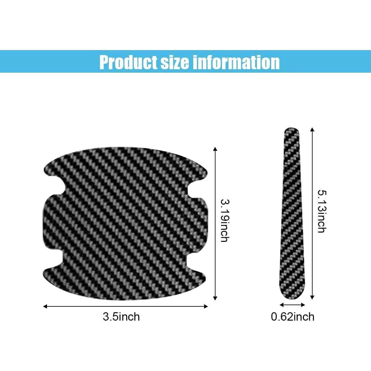 8 Protectores de Manijas de Puerta Auto GLSOWEE Fibra Carbono