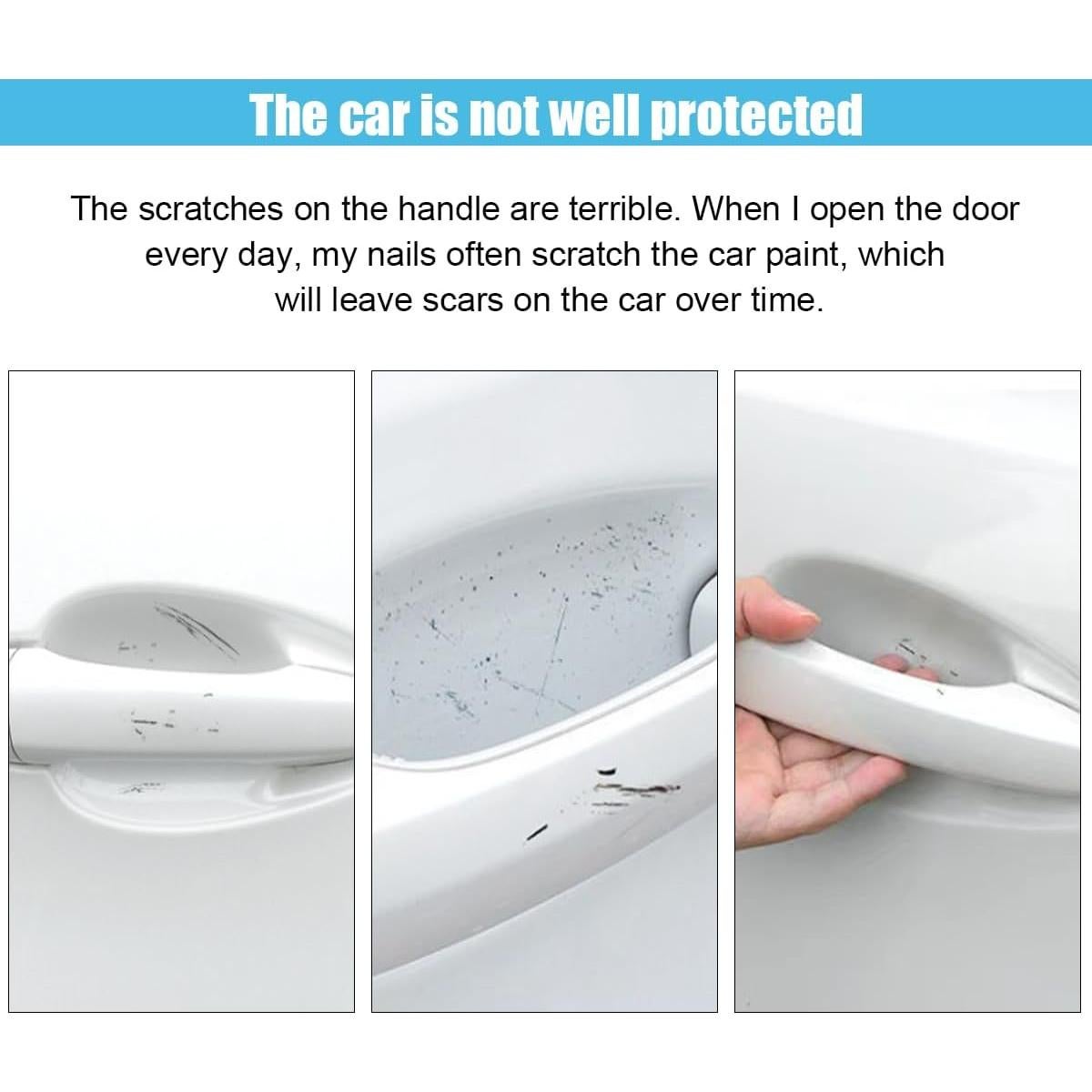 8 Protectores de Manijas de Puerta Auto GLSOWEE Fibra Carbono