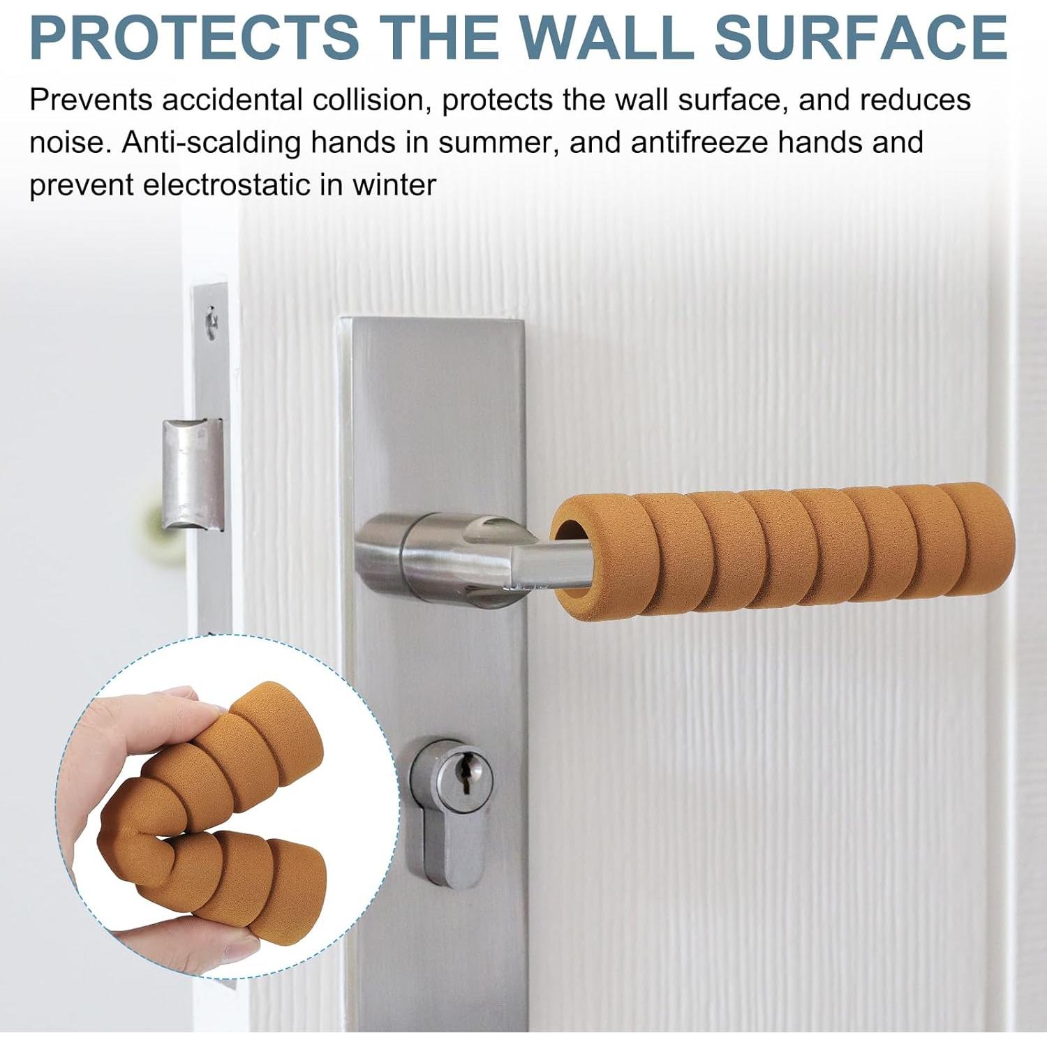 Cubiertas de Mango de Puerta PATIKIL 6 Pcs EVA Marrón