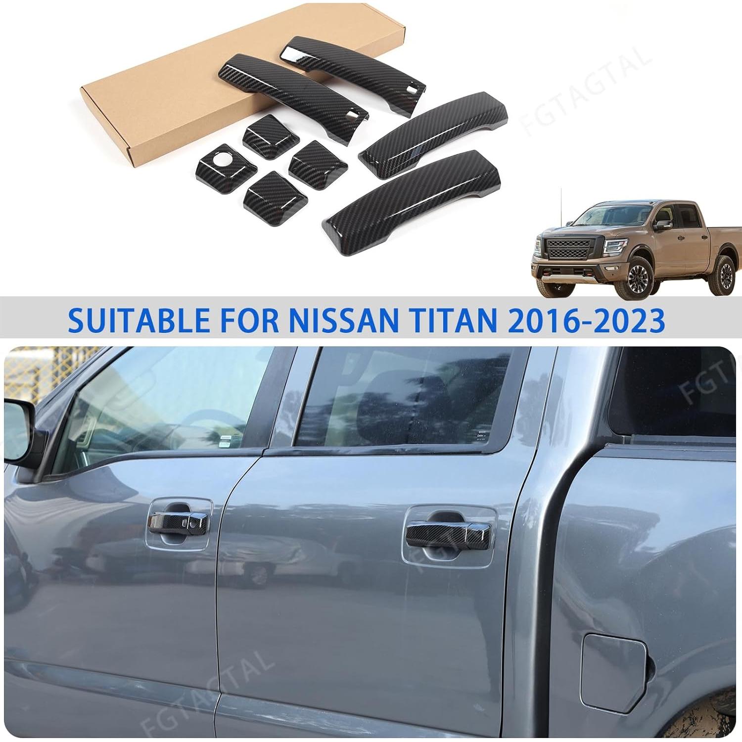Cubierta de Mango de Puerta Exterior Fgtagtal Nissan Titan 2016-2023 8PCS