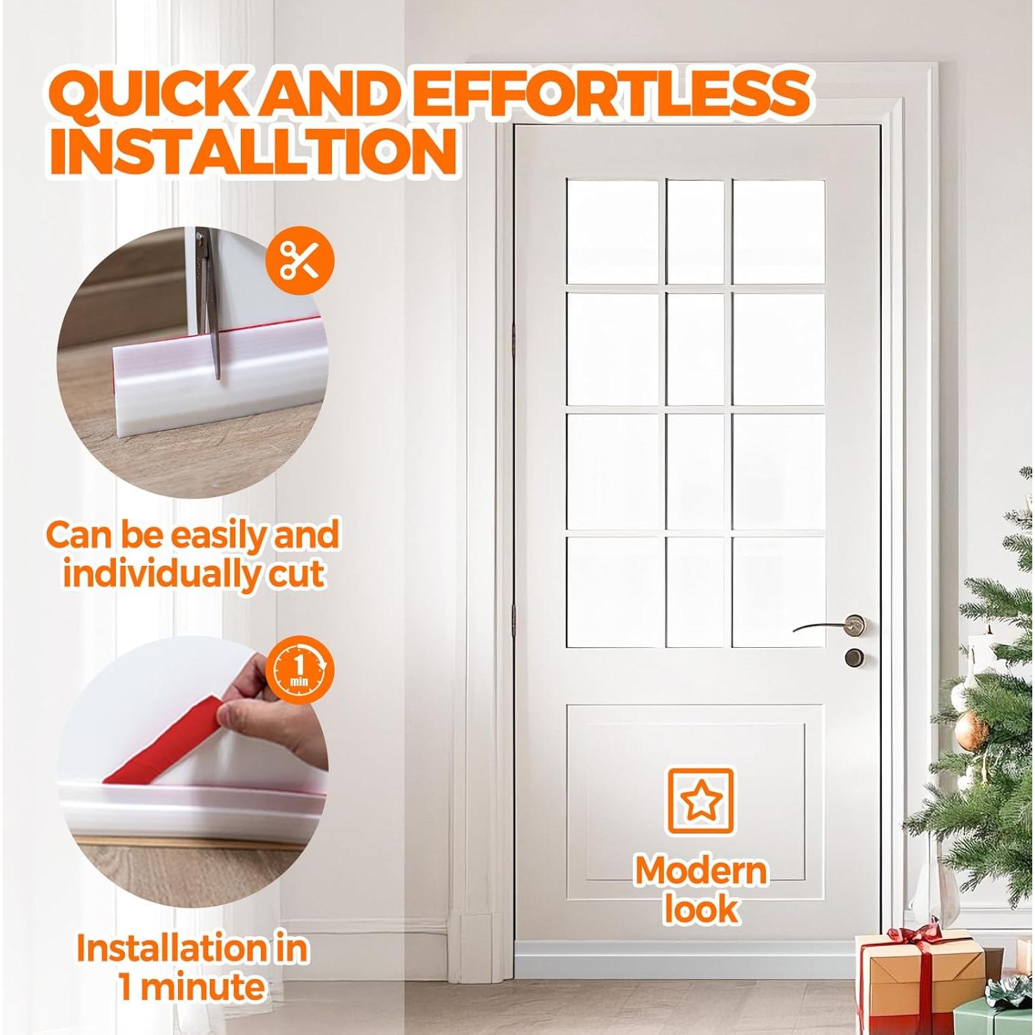 Tapón de Draft para Puerta Holikme 104 cm Blanco Aislante