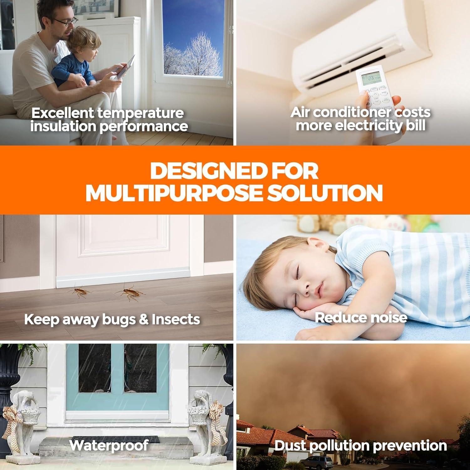 Tapón de Draft para Puerta Holikme 104 cm Blanco Aislante