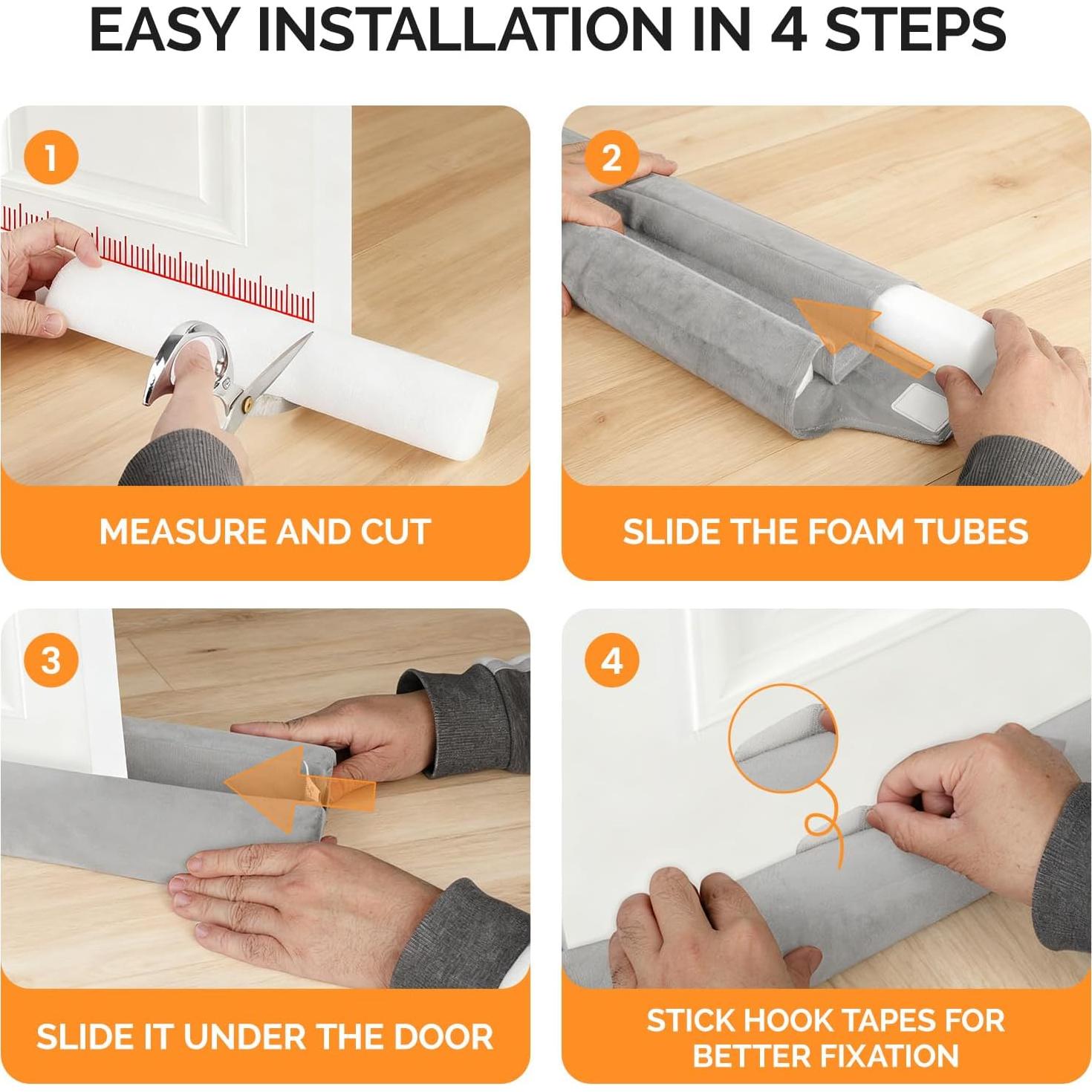 Tapón para Corrientes de Aire fowong 91.44 cm Ajustable Gris