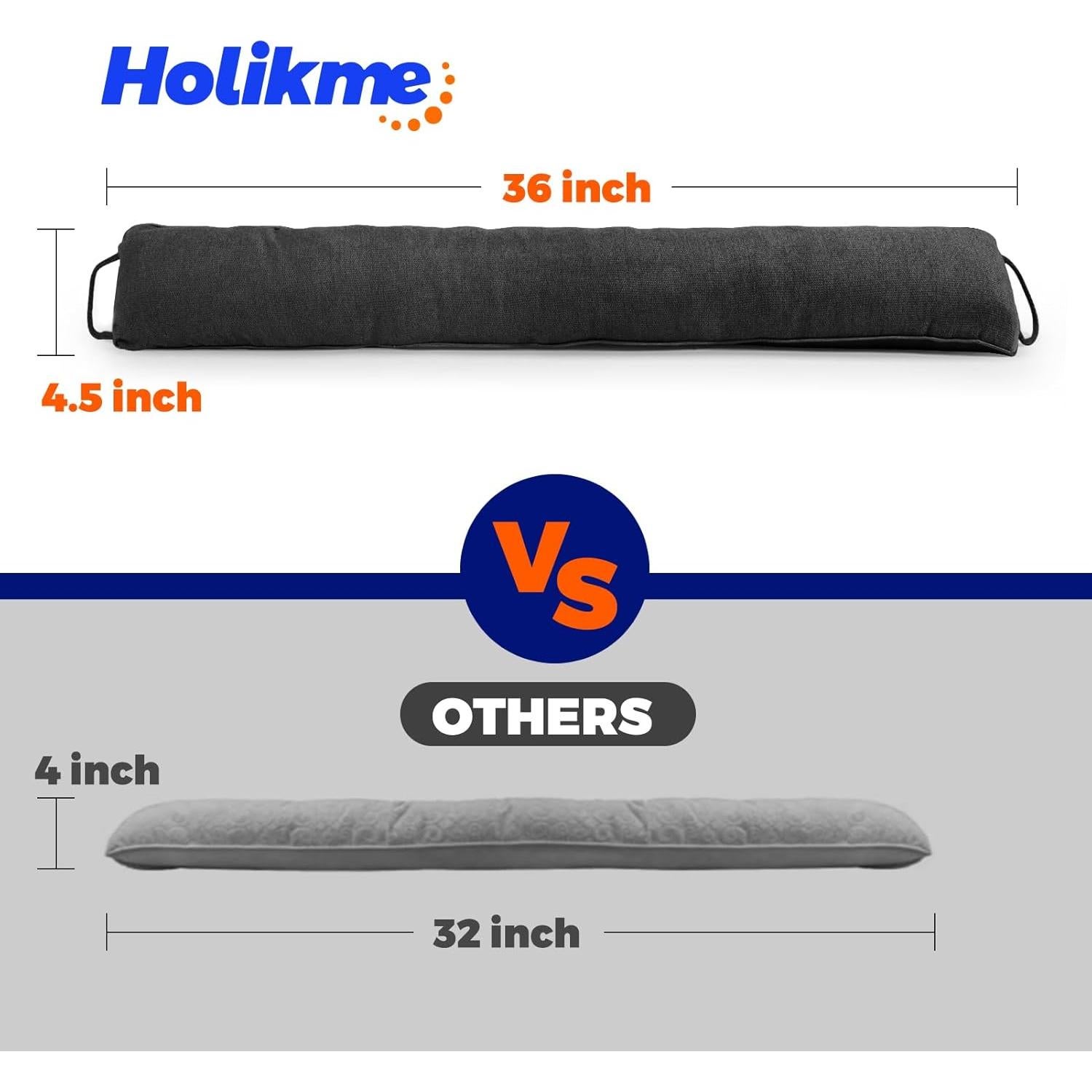 Tope de Puerta Holikme 91 cm Negro, Bloqueador de Corrientes