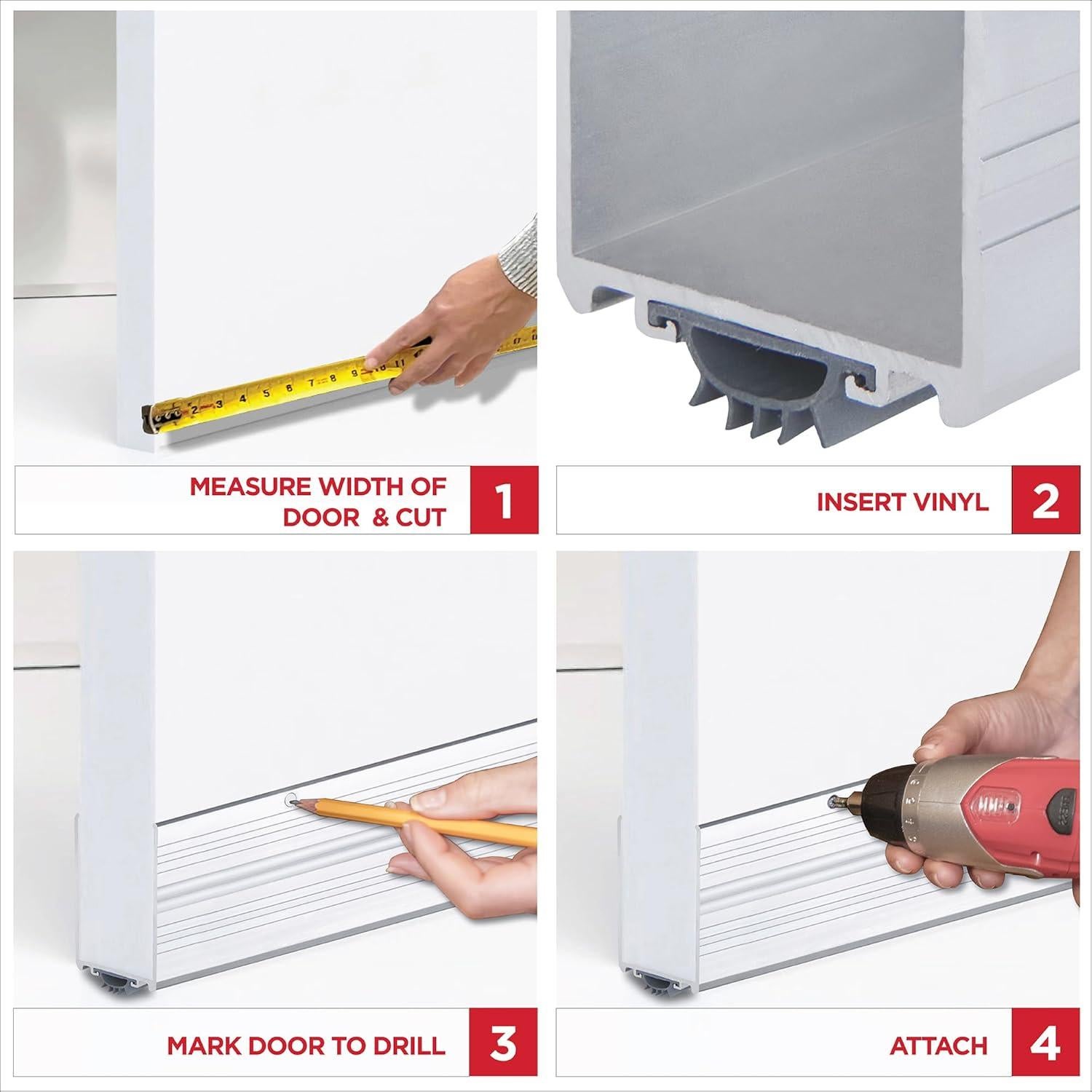 Sello de Puerta Inferior M-D 91.44 cm Aluminio y Vinilo Ahorra Energía