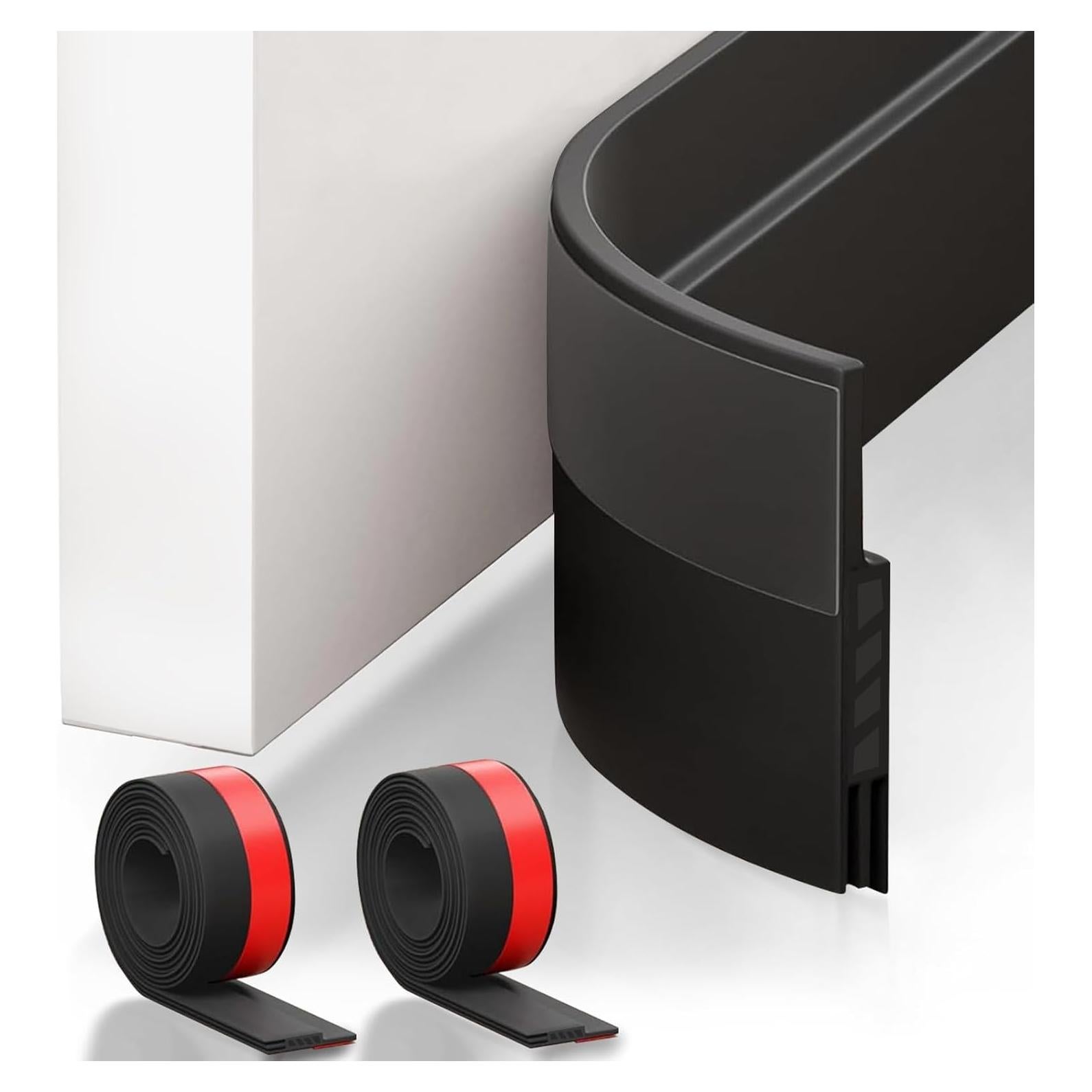 Suptikes Barrera de Puerta Aislante 2 Piezas 5,08 cm x 99 cm Negro