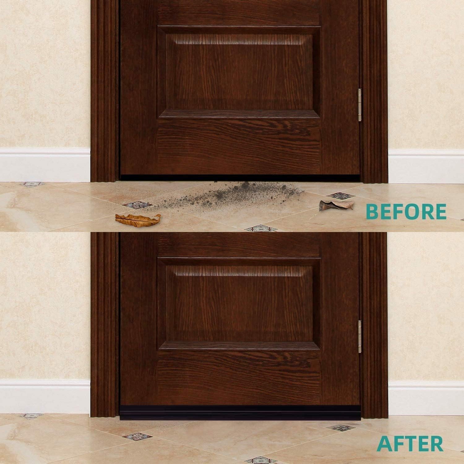 Suptikes Barrera de Puerta Aislante 2 Piezas 5,08 cm x 99 cm Negro