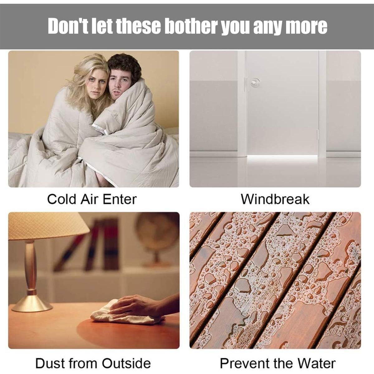 Suptikes Barrera de Puerta Aislante 2 Piezas 5,08 cm x 99 cm Negro