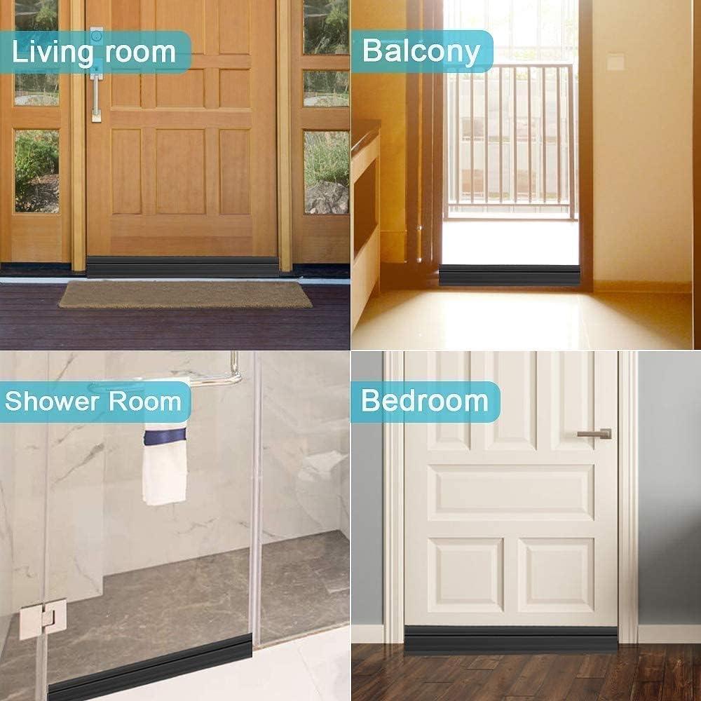 Suptikes Barrera de Puerta Aislante 2 Piezas 5,08 cm x 99 cm Negro