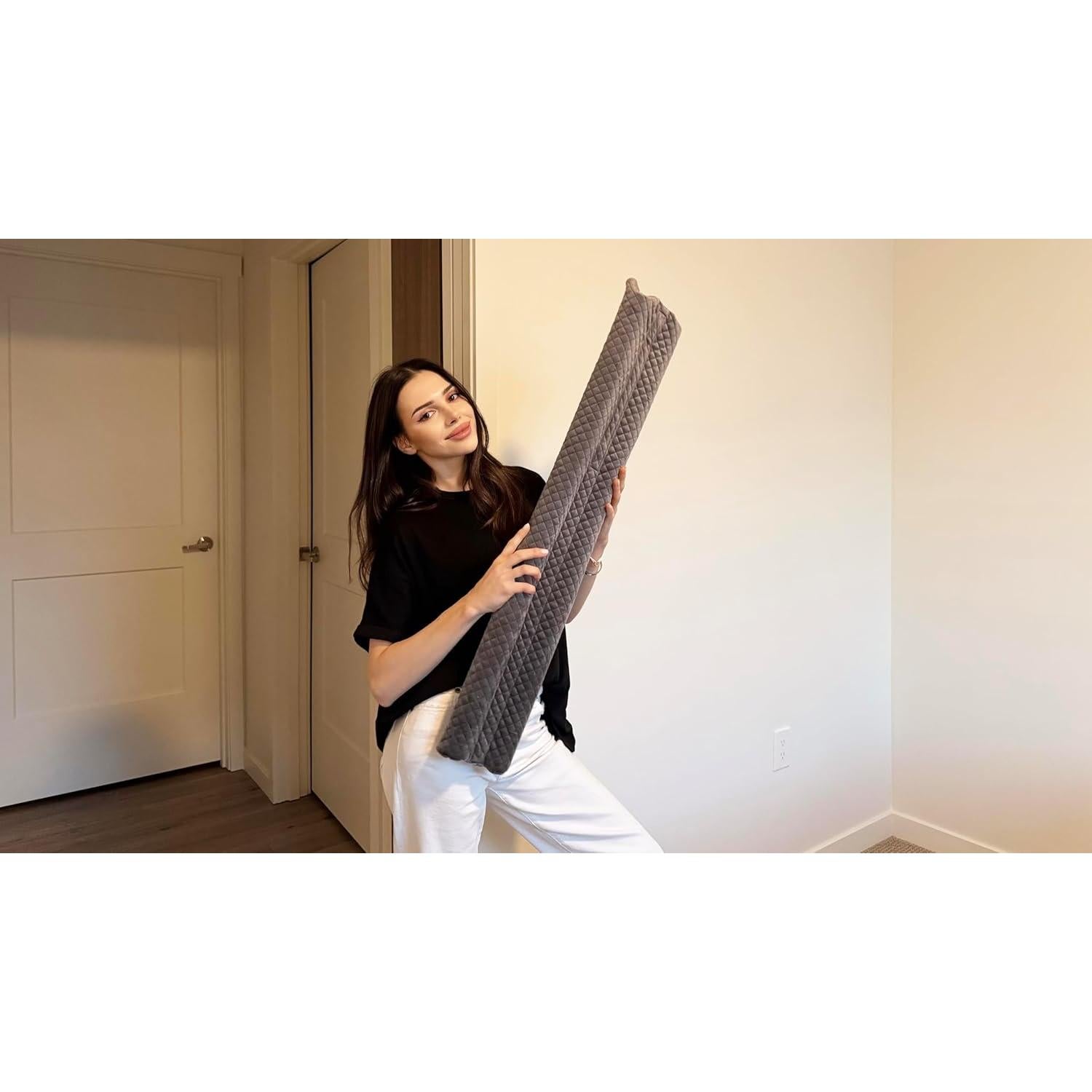 Tapón de Draft de Puerta Ciieyuo Terciopelo 76-91 cm Gris