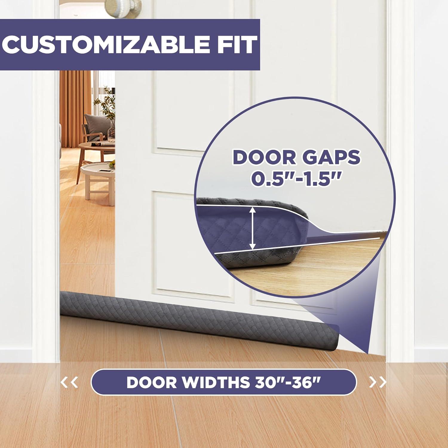 Tapón de Draft de Puerta Ciieyuo Terciopelo 76-91 cm Gris