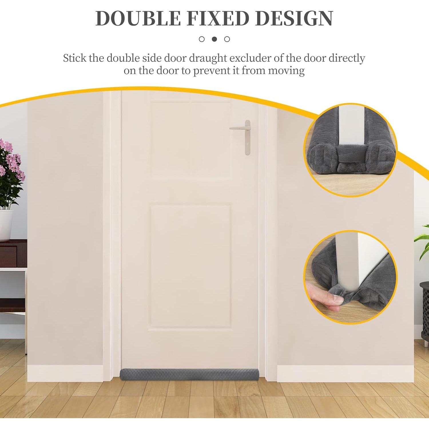 Tapón de Draft de Puerta Ciieyuo Terciopelo 76-91 cm Gris