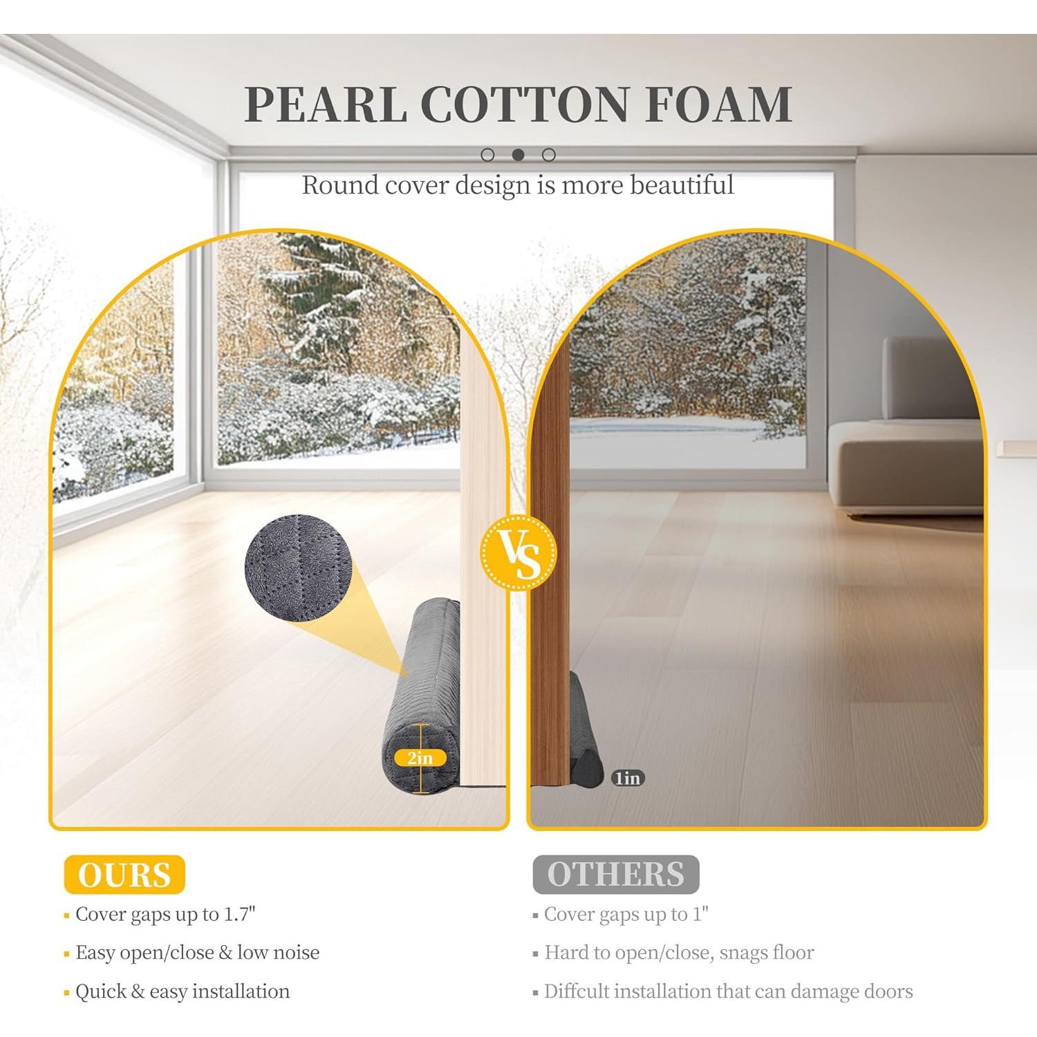 Tapón de Draft de Puerta Ciieyuo Terciopelo 76-91 cm Gris