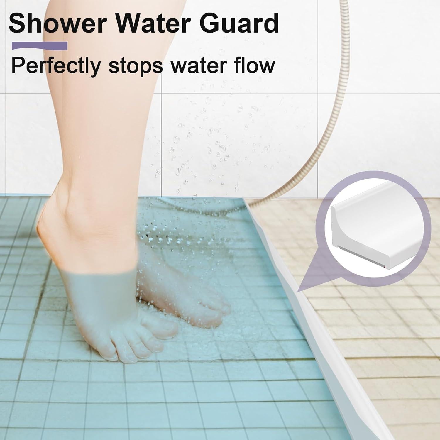 Umbral de Ducha Hzetuu 1.5M Barrera de Agua Silicona Blanca