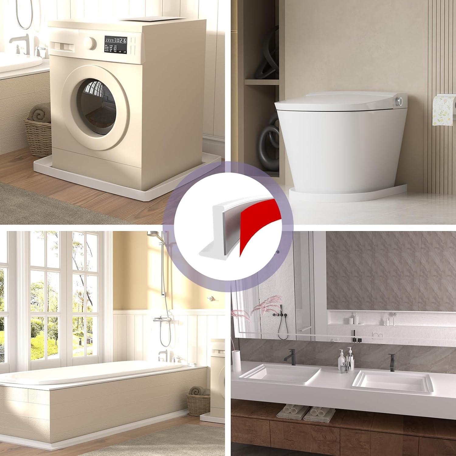 Umbral de Ducha Hzetuu 1.5M Barrera de Agua Silicona Blanca