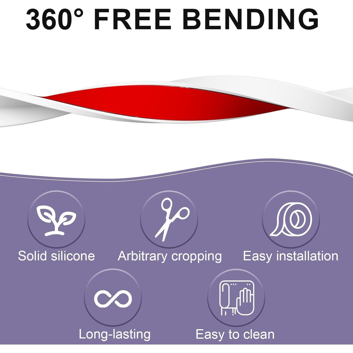 Umbral de Ducha Hzetuu 1.5M Barrera de Agua Silicona Blanca