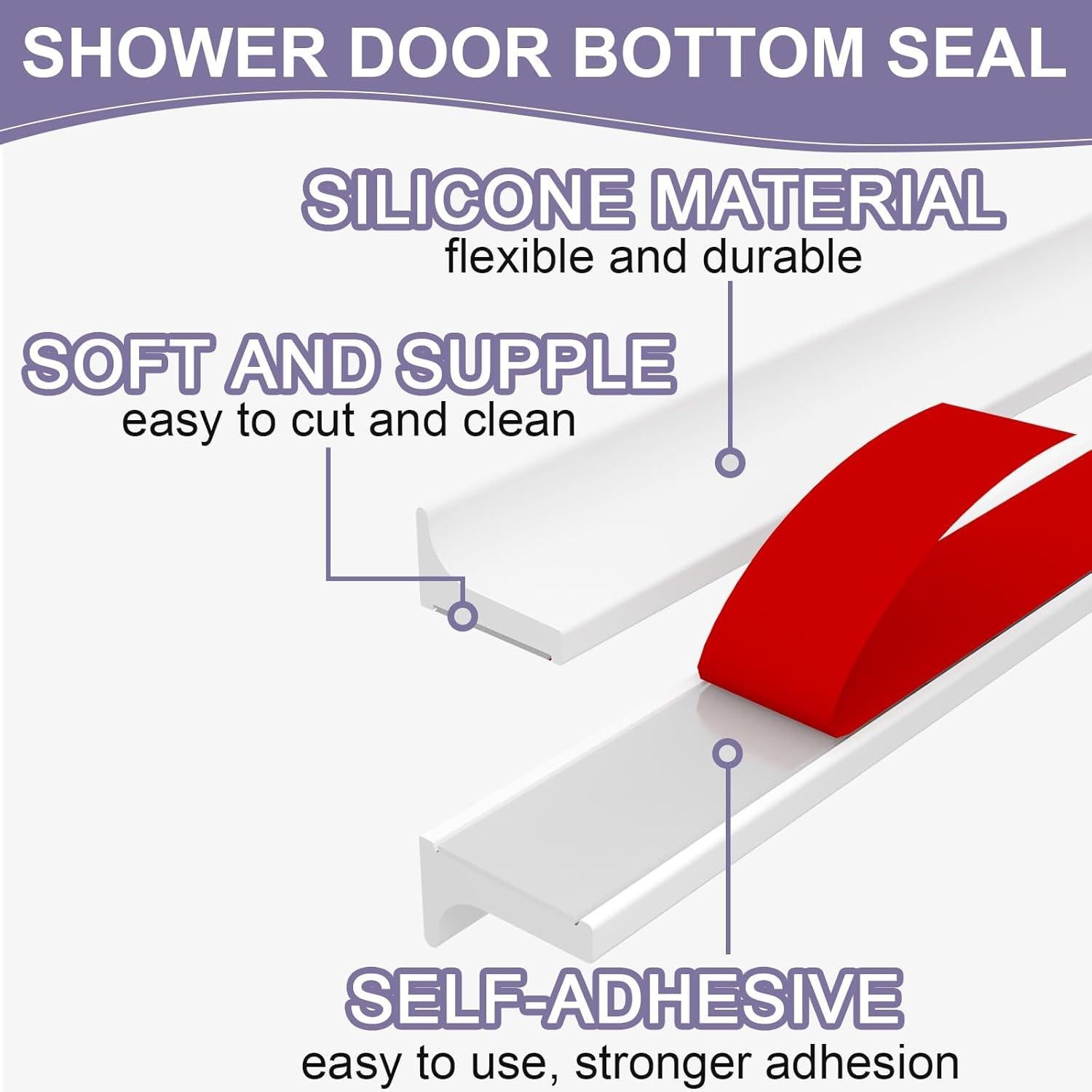 Umbral de Ducha Hzetuu 1.5M Barrera de Agua Silicona Blanca