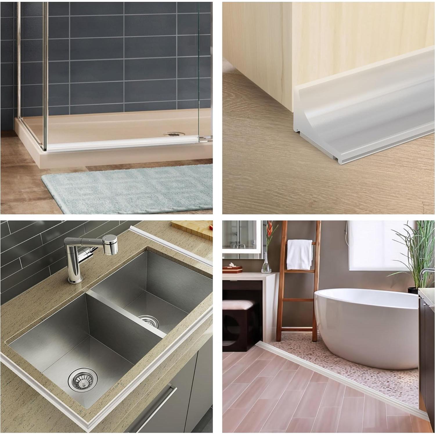 Umbral de Ducha Silicona Transparente 100 cm Zehiels