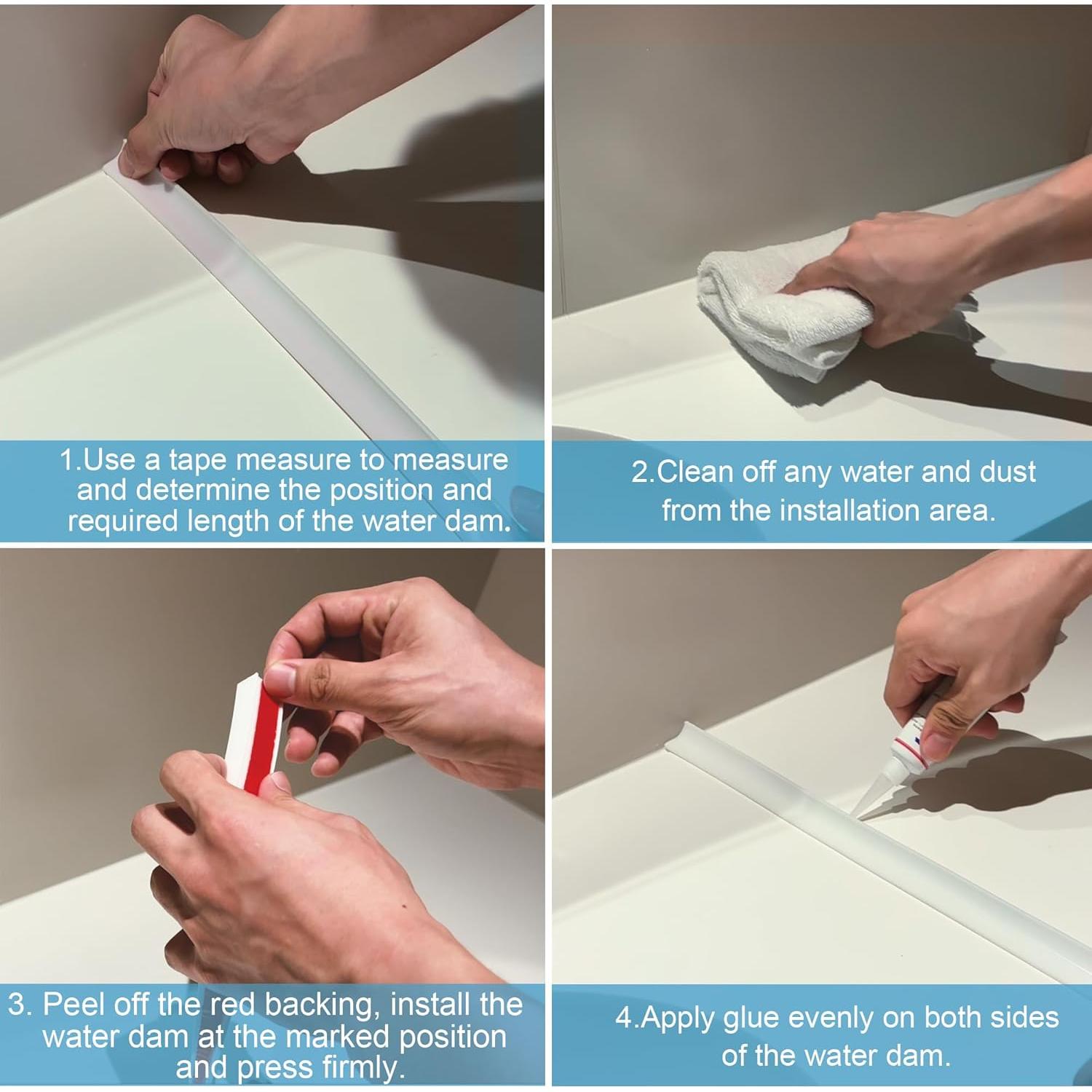 Umbral de Ducha Silicona Transparente 100 cm Zehiels