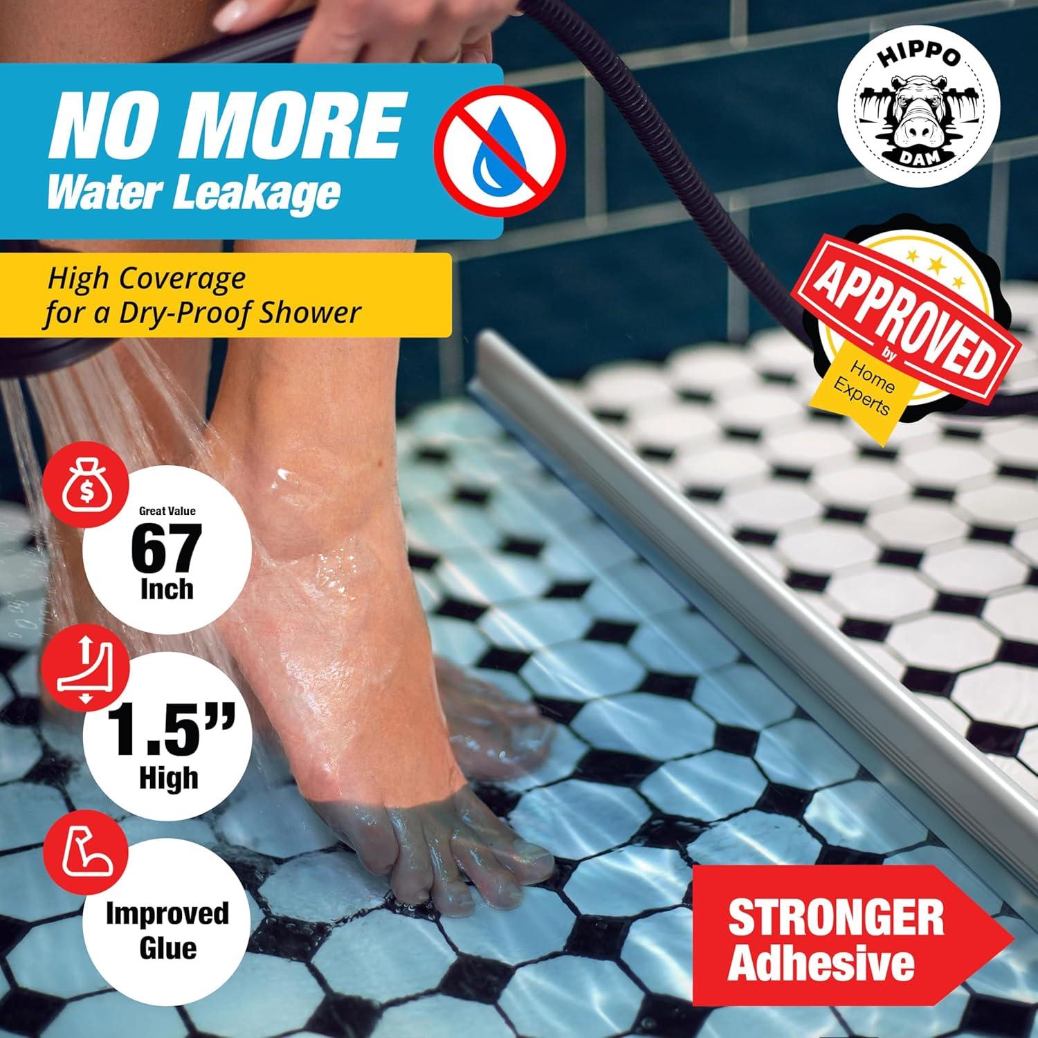 Barrera de Ducha Hippo Dam 170 cm Blanca - Protector Agua