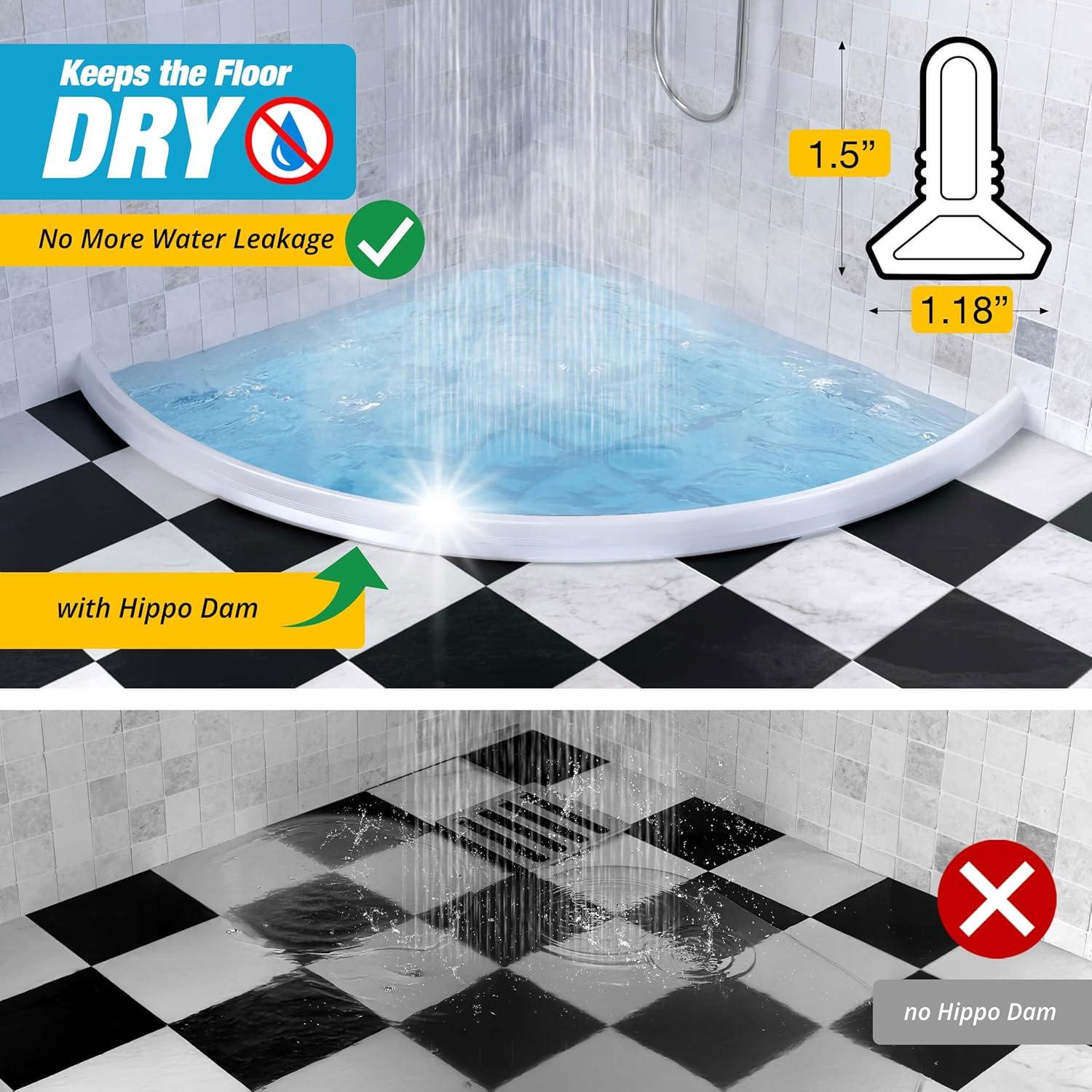 Barrera de Ducha Hippo Dam 170 cm Blanca - Protector Agua