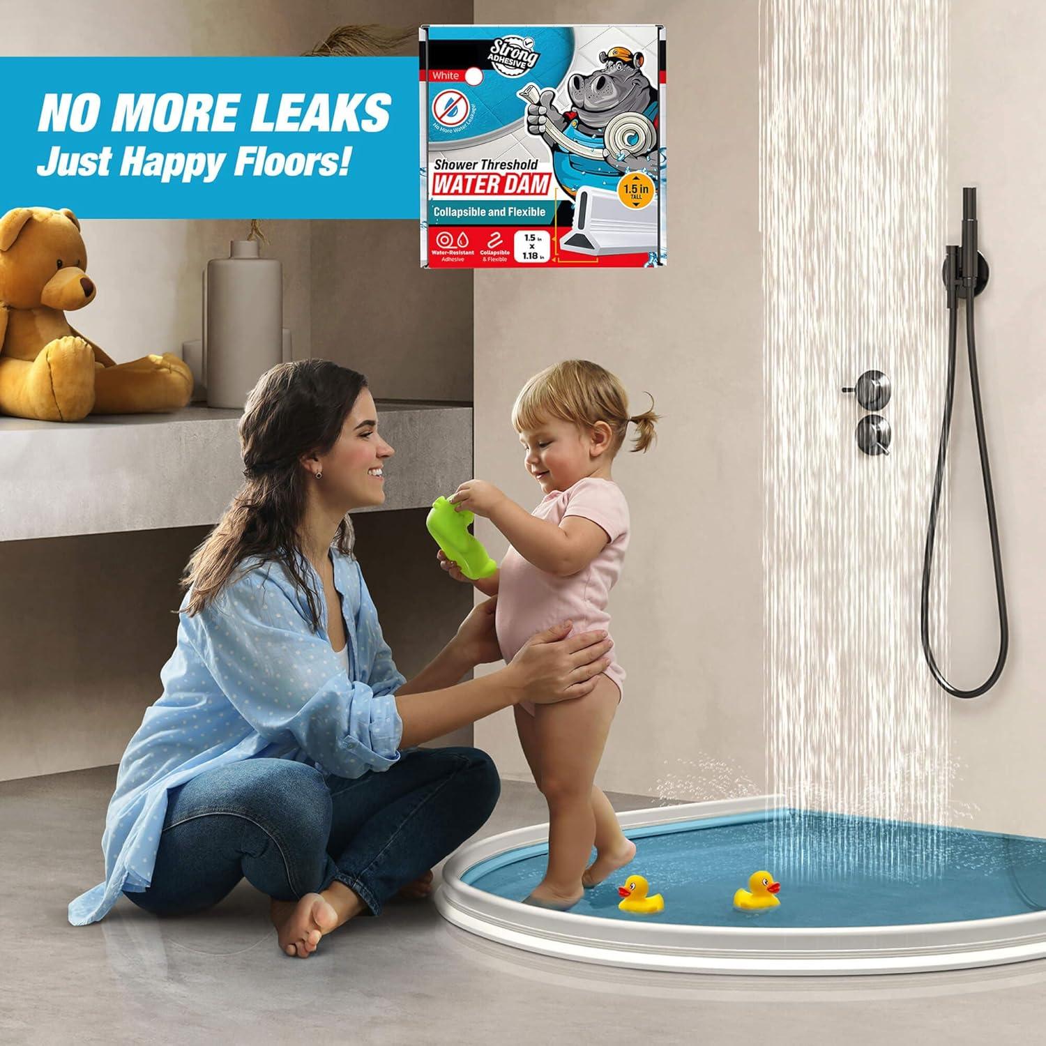 Barrera de Ducha Hippo Dam 170 cm Blanca - Protector Agua