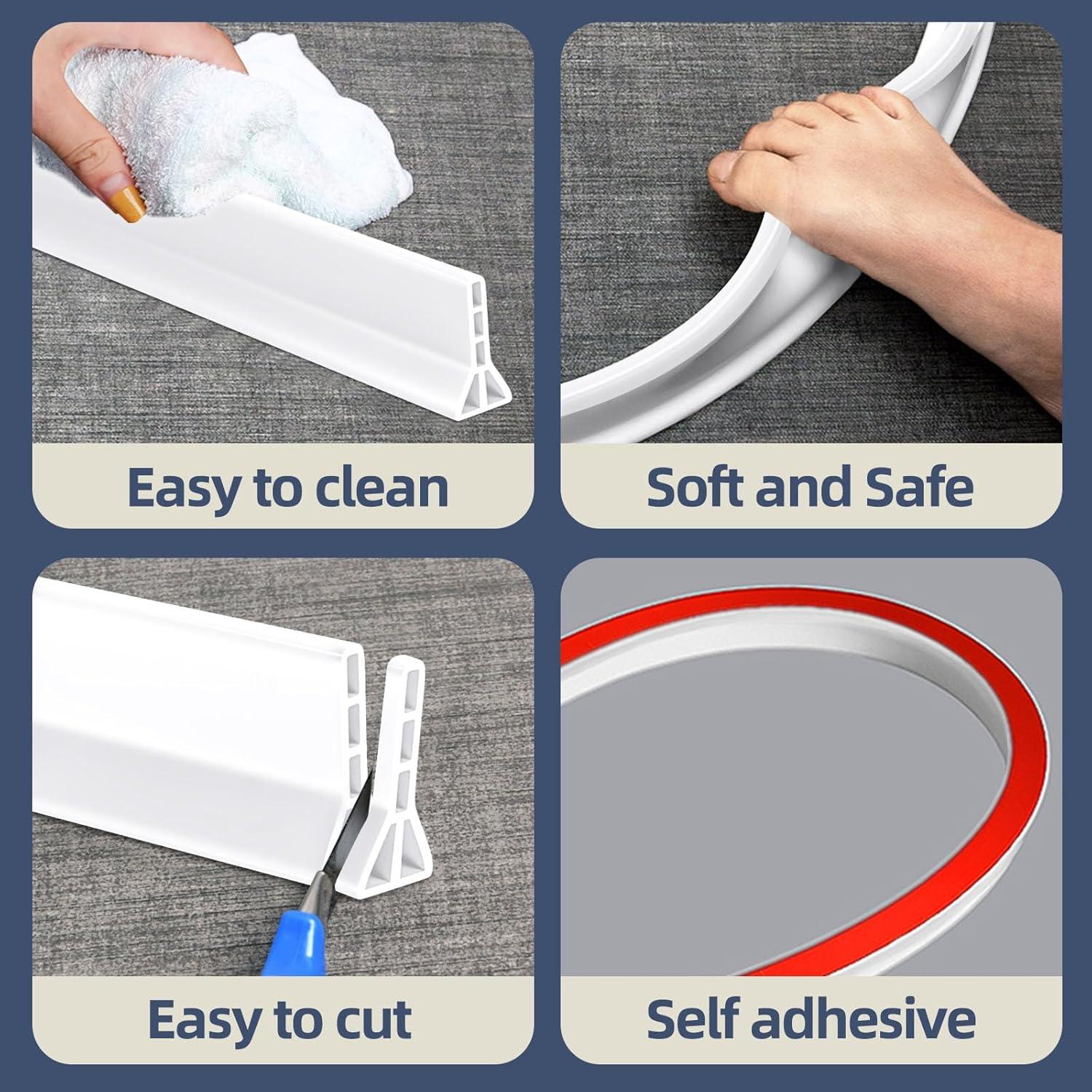 Dique de Ducha Colapsable KYDRAGON 1.6m Blanco 3" Alto